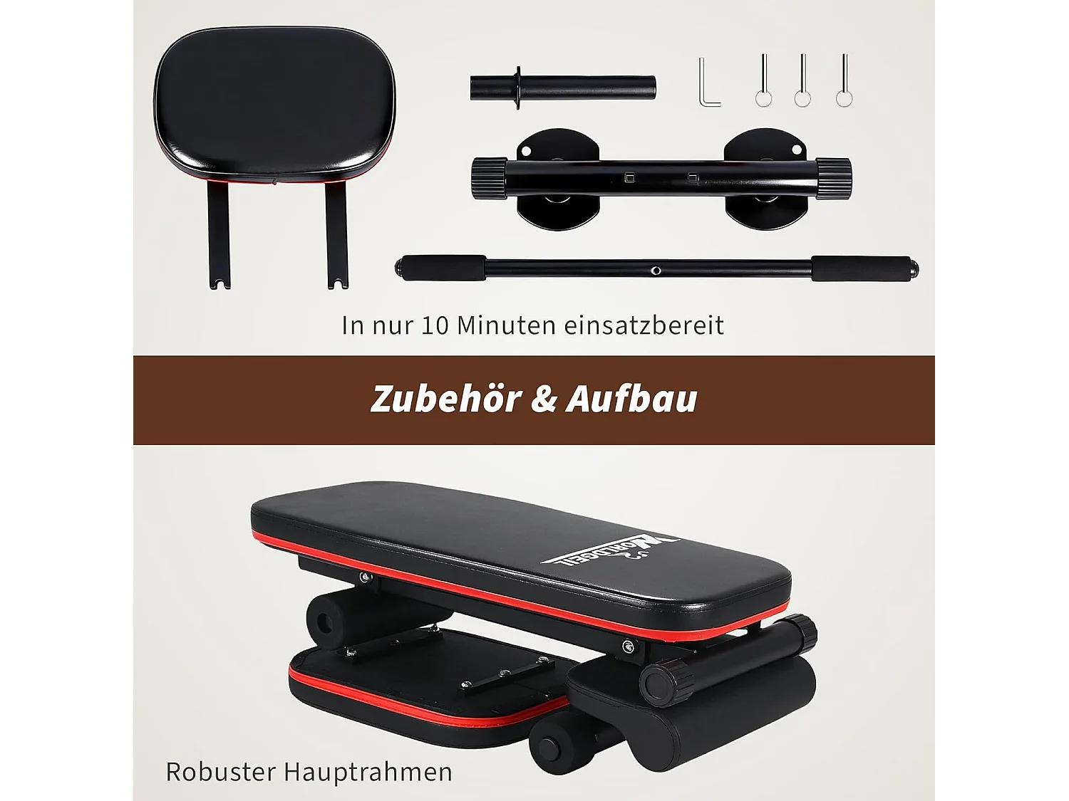 ZMH Banc de musculation noir pliable et réglable multifonctionnel et banc d'entraînement 7 en 1 convient pour la maison ou la salle de sport
