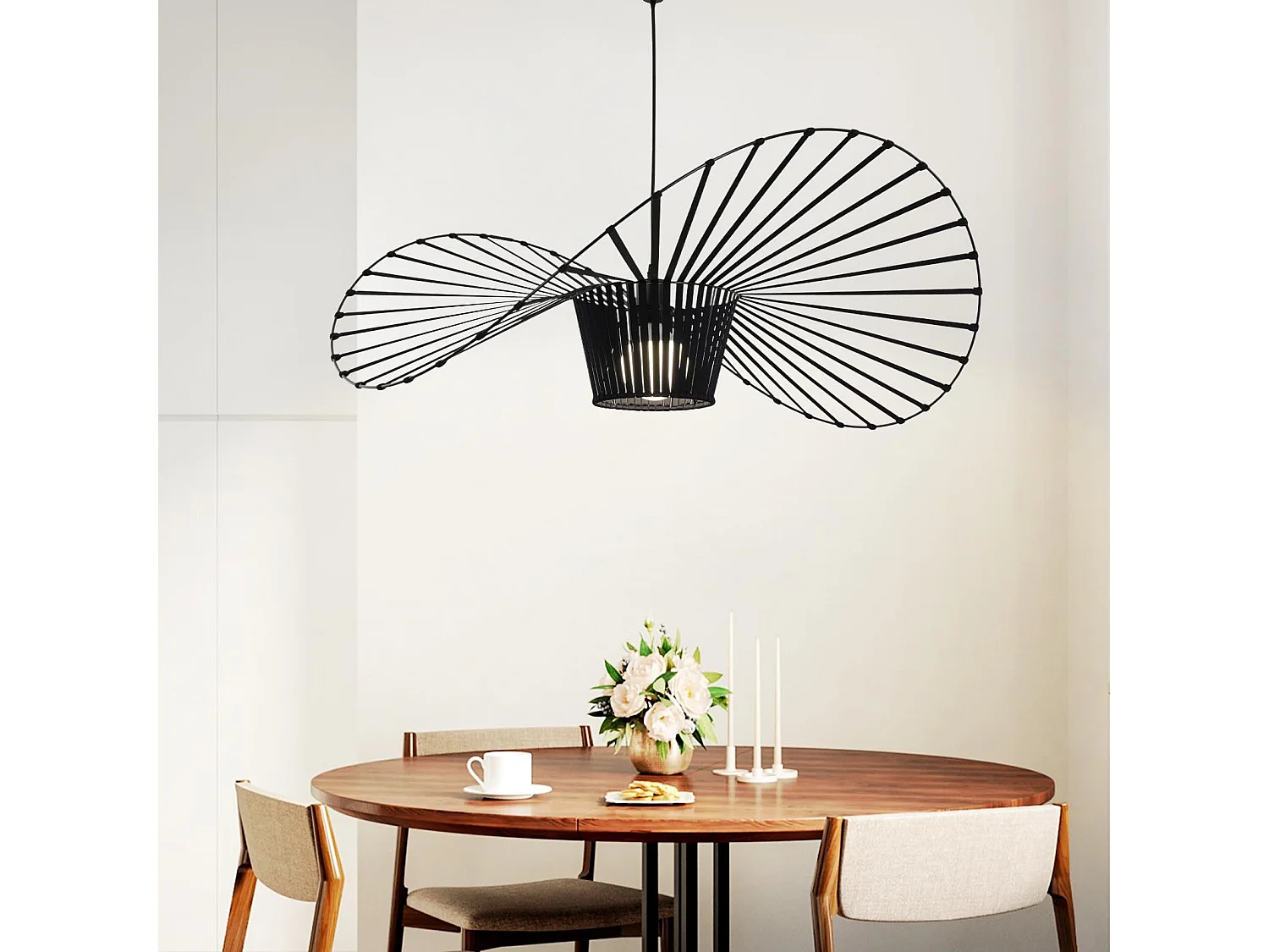 ZMH Suspension  Noir Vintage 80cm Hauteur Réglable Design Rétro E27 Pour Salle à Manger Cuisine Salon Sans Ampoule