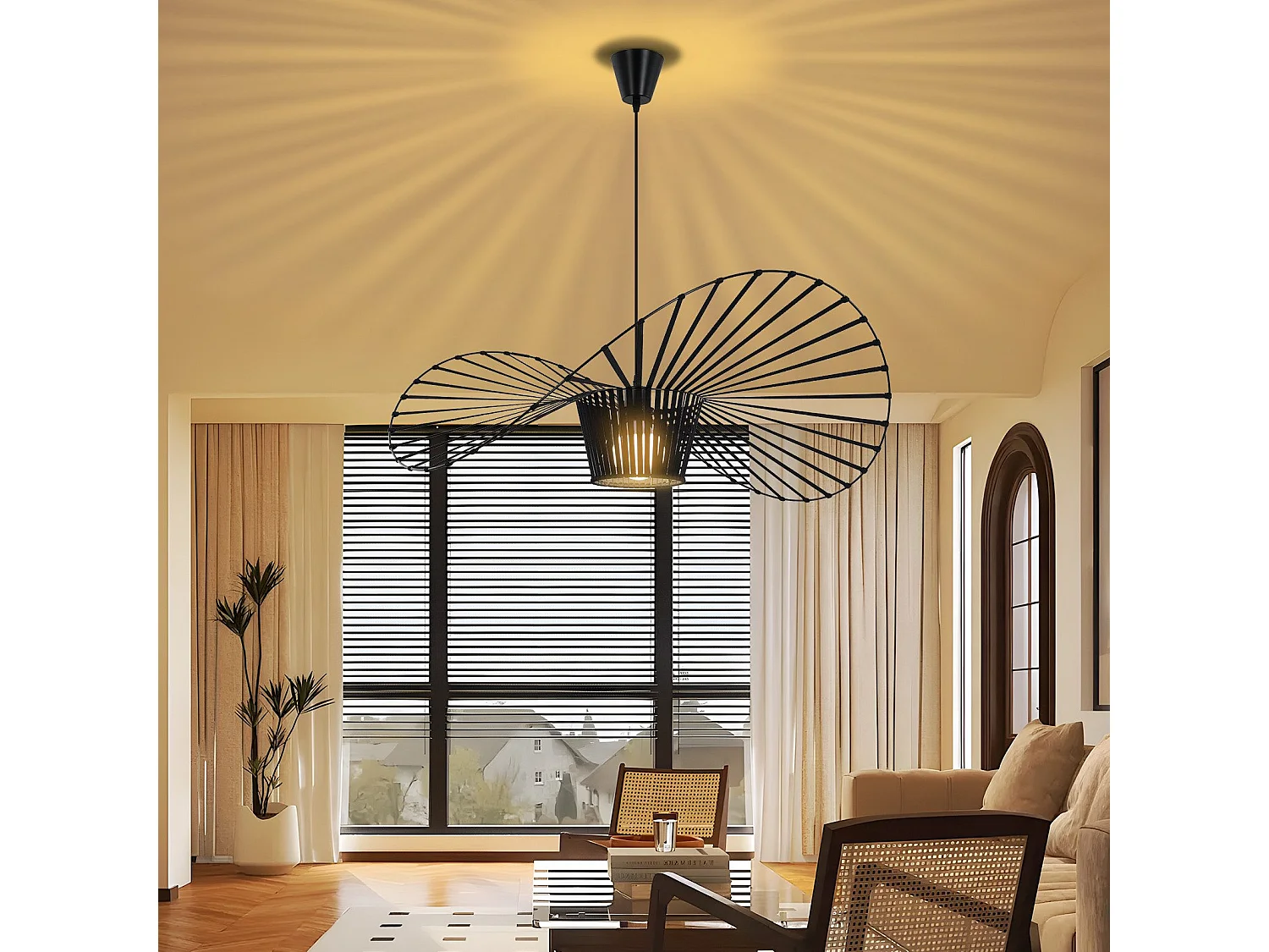 ZMH Suspension  Noir Vintage 80cm Hauteur Réglable Design Rétro E27 Pour Salle à Manger Cuisine Salon Sans Ampoule