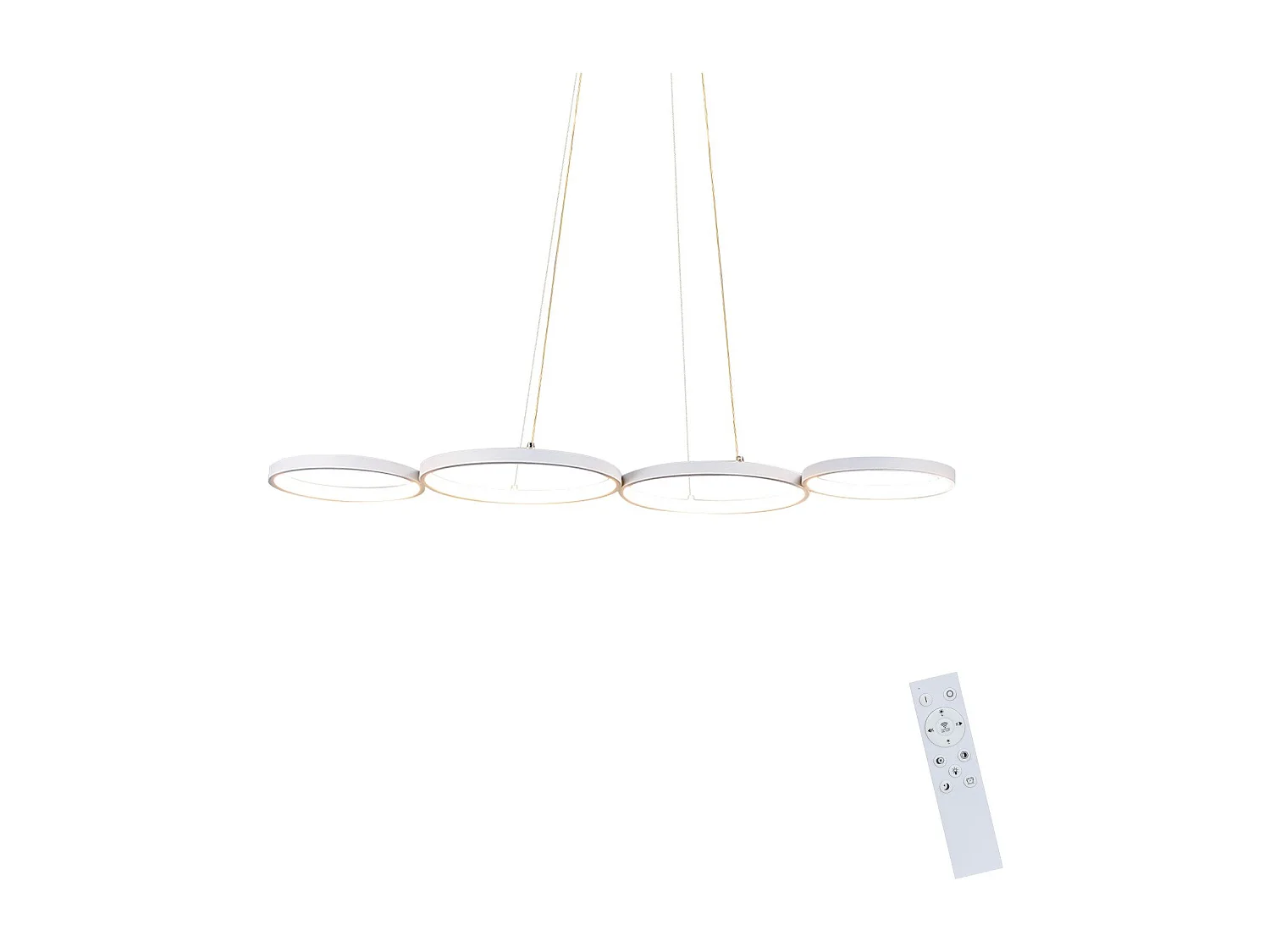 ZMH Lustre Salle à Manger Moderne 4 Flammes 88cm Anneau Apparence Hauteur Réglable Bureau