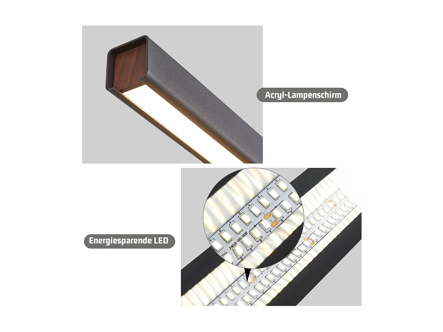 ZMH Suspension Lustre salle à manger 148 CM noir lampe Suspension Lustre linéaire 37W dimmable cuisine