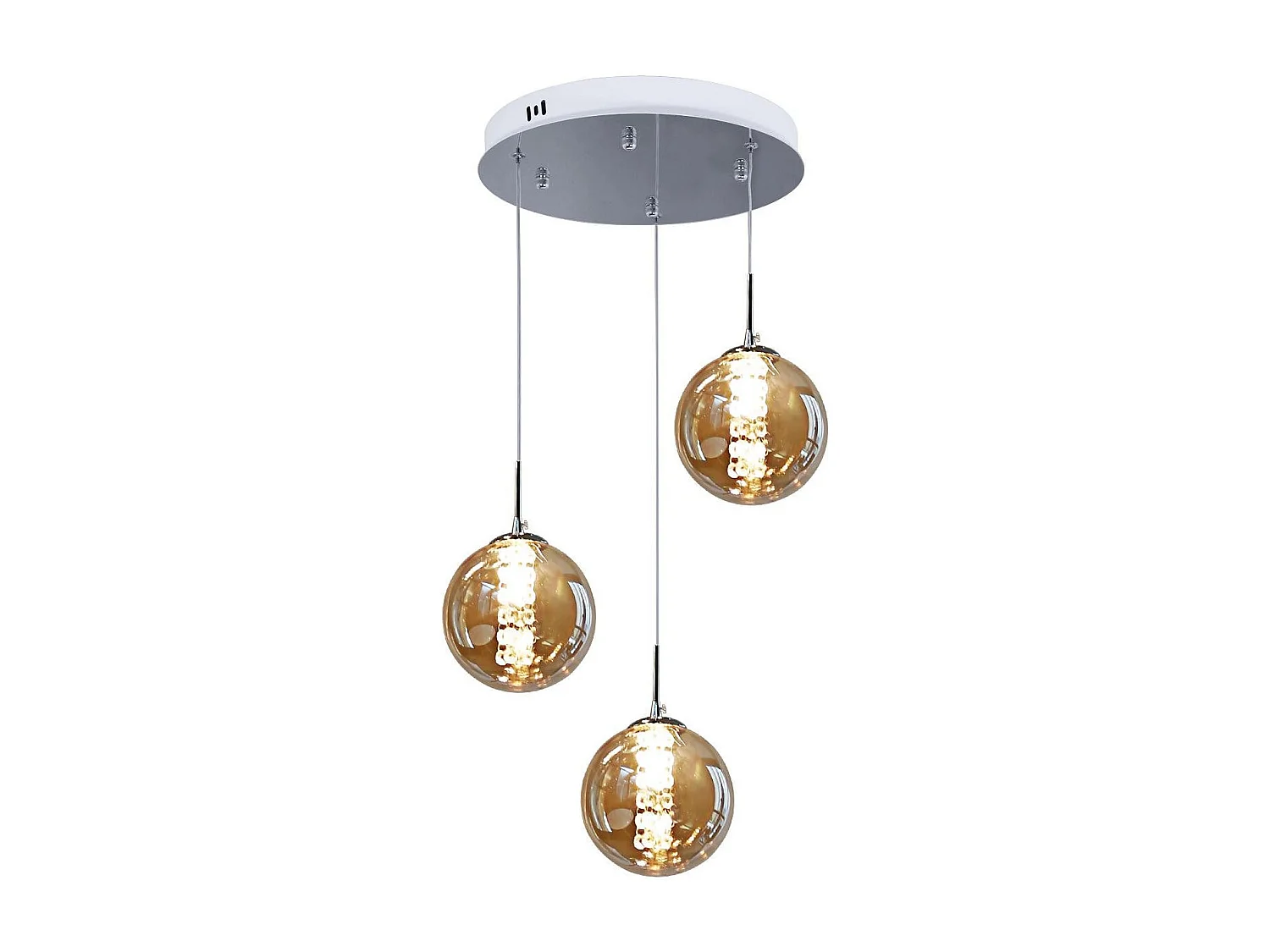 ZMH Lampe pendante LED pendante en verre réglable en hauteur Luminaires de salon