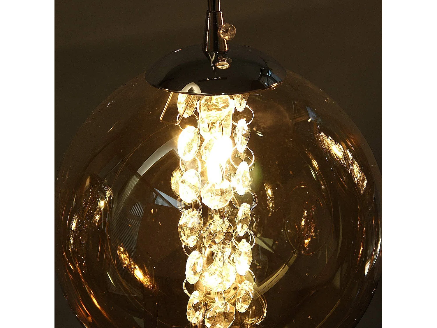 ZMH Lampe pendante LED pendante en verre réglable en hauteur Luminaires de salon