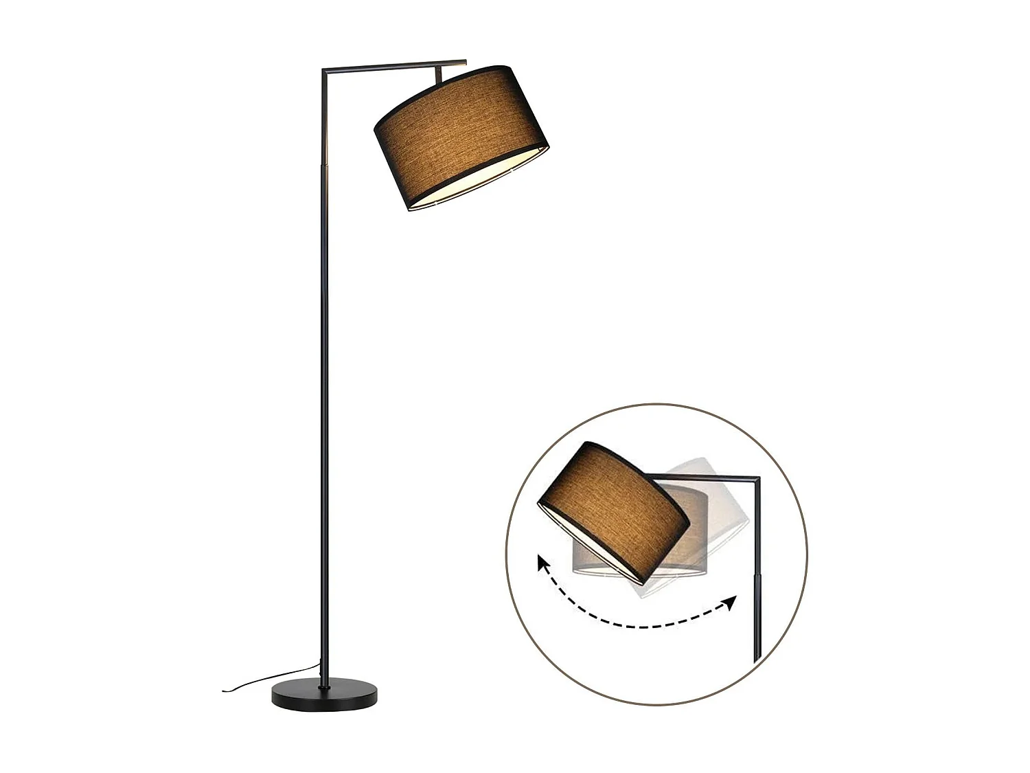 ZMH Lampadaire pour salon design tissu moderne lampe de lecture E27 avec interrupteur au pied