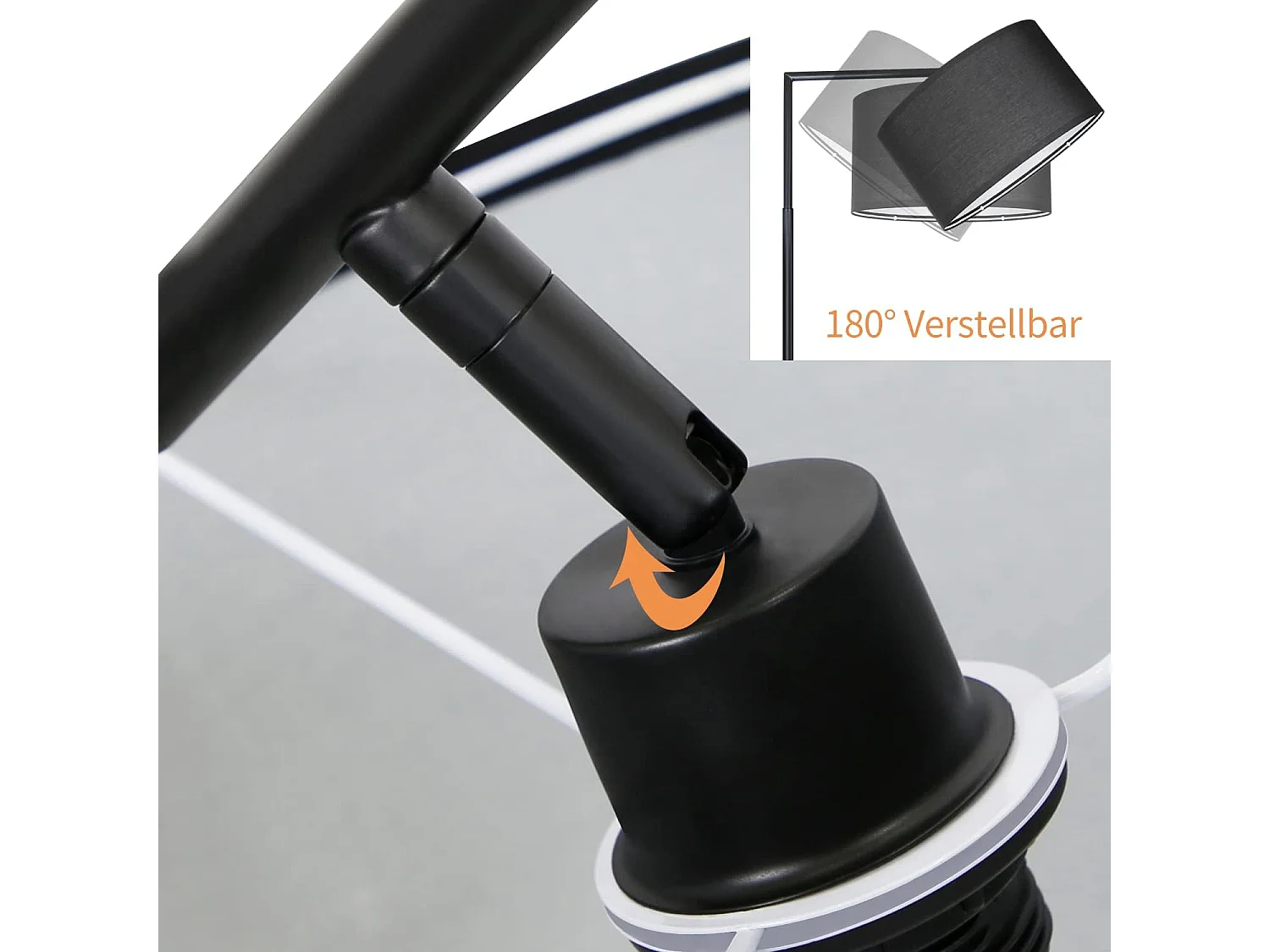 ZMH Lampadaire pour salon design tissu moderne lampe de lecture E27 avec interrupteur au pied