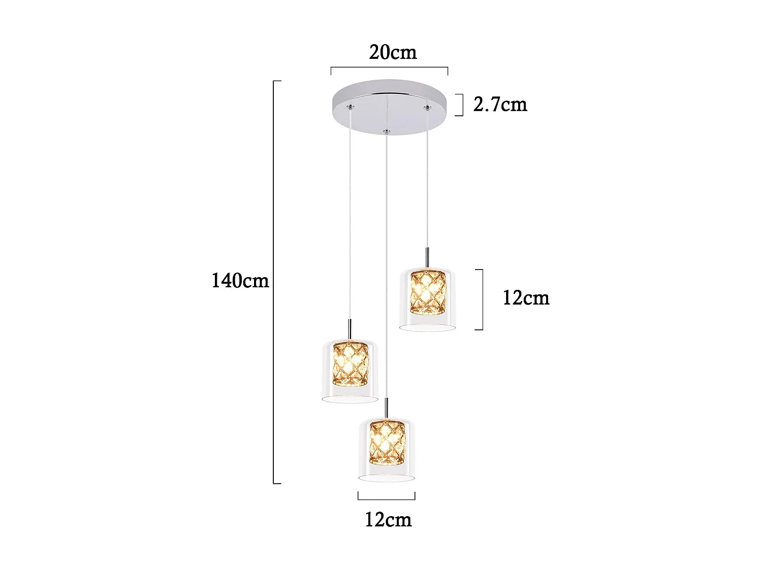 ZMH Suspension Lustre Salle à manger 3 flammes Vintage Suspension Lustre Moderne G9 Cuisine Hôtel
