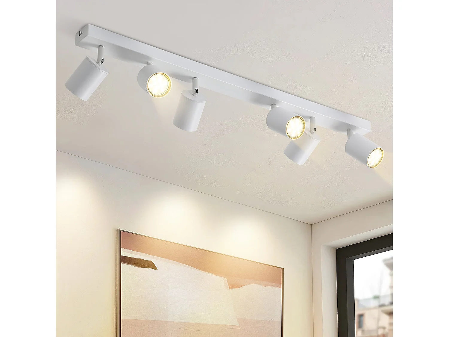 ZMH Plafonnier LED rétro blanc- GU10 orientable à 350° pour chambre à coucher