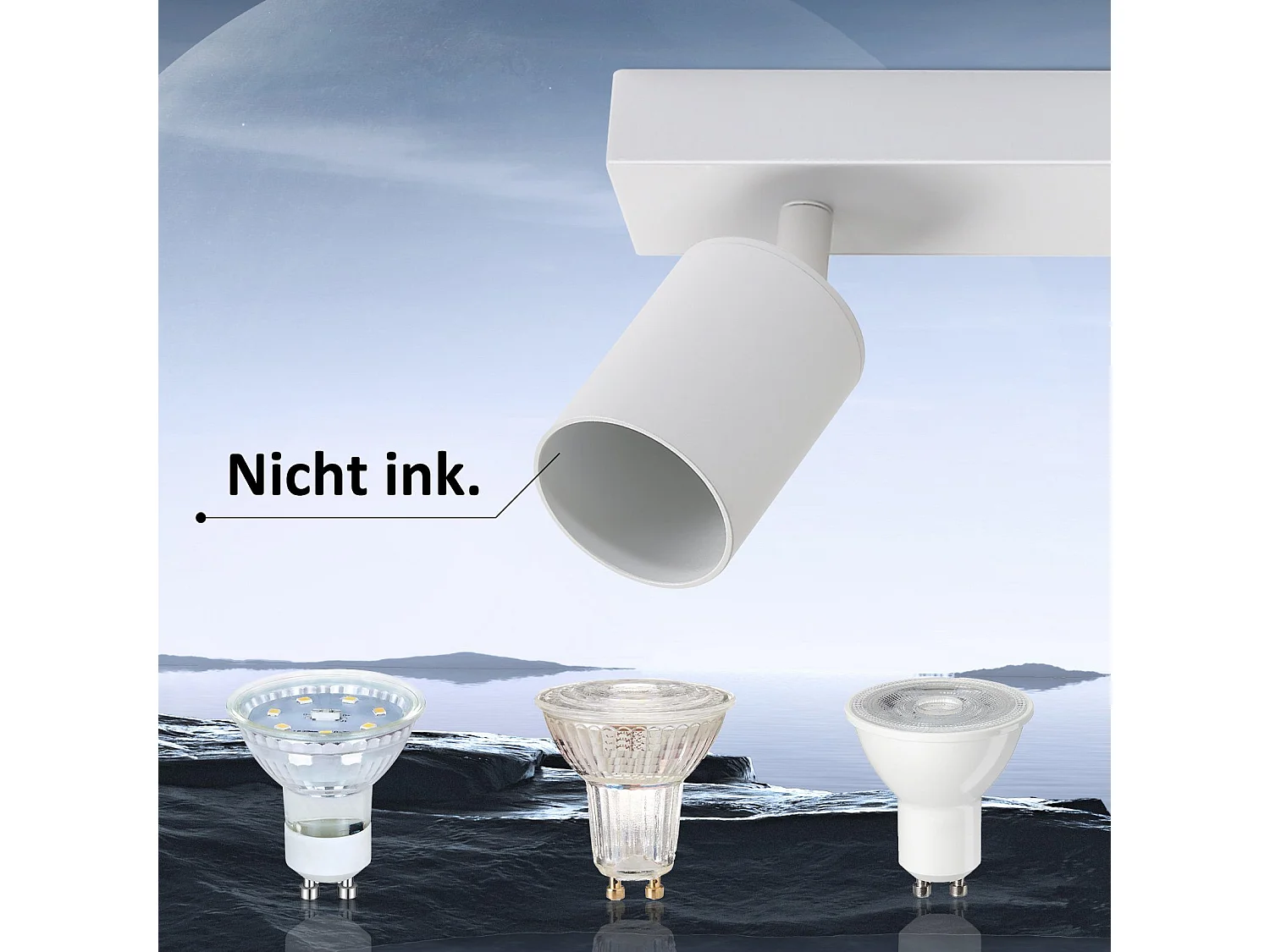ZMH Plafonnier LED rétro blanc- GU10 orientable à 350° pour chambre à coucher
