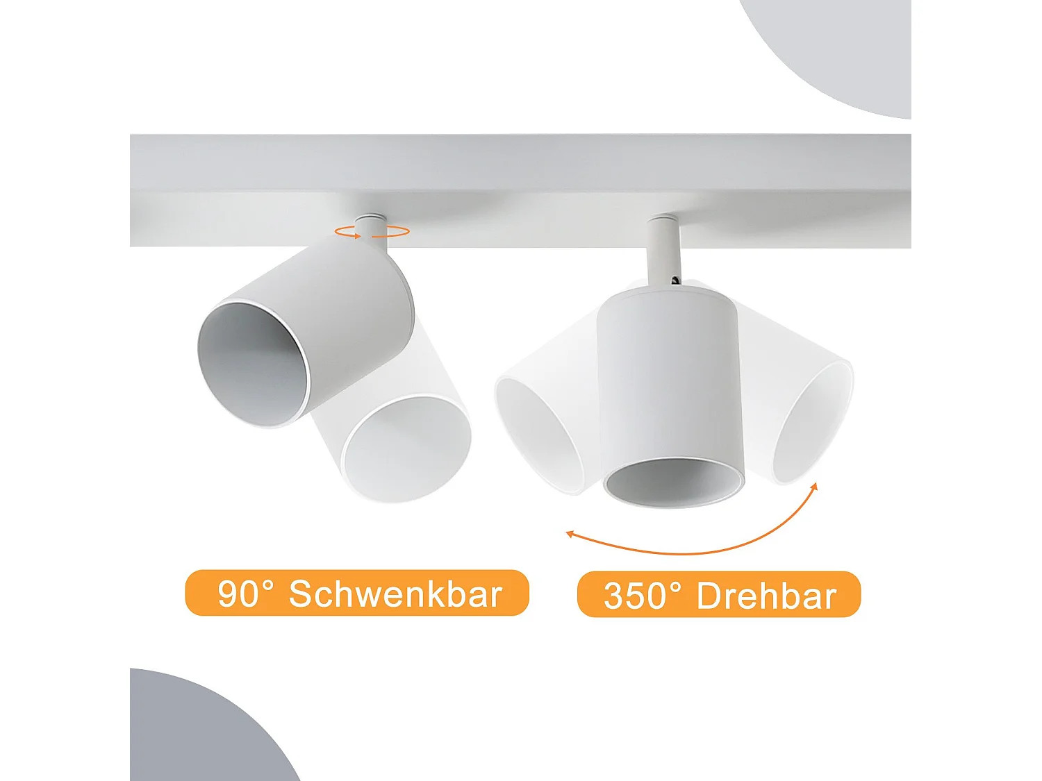 ZMH Plafonnier LED rétro blanc- GU10 orientable à 350° pour chambre à coucher