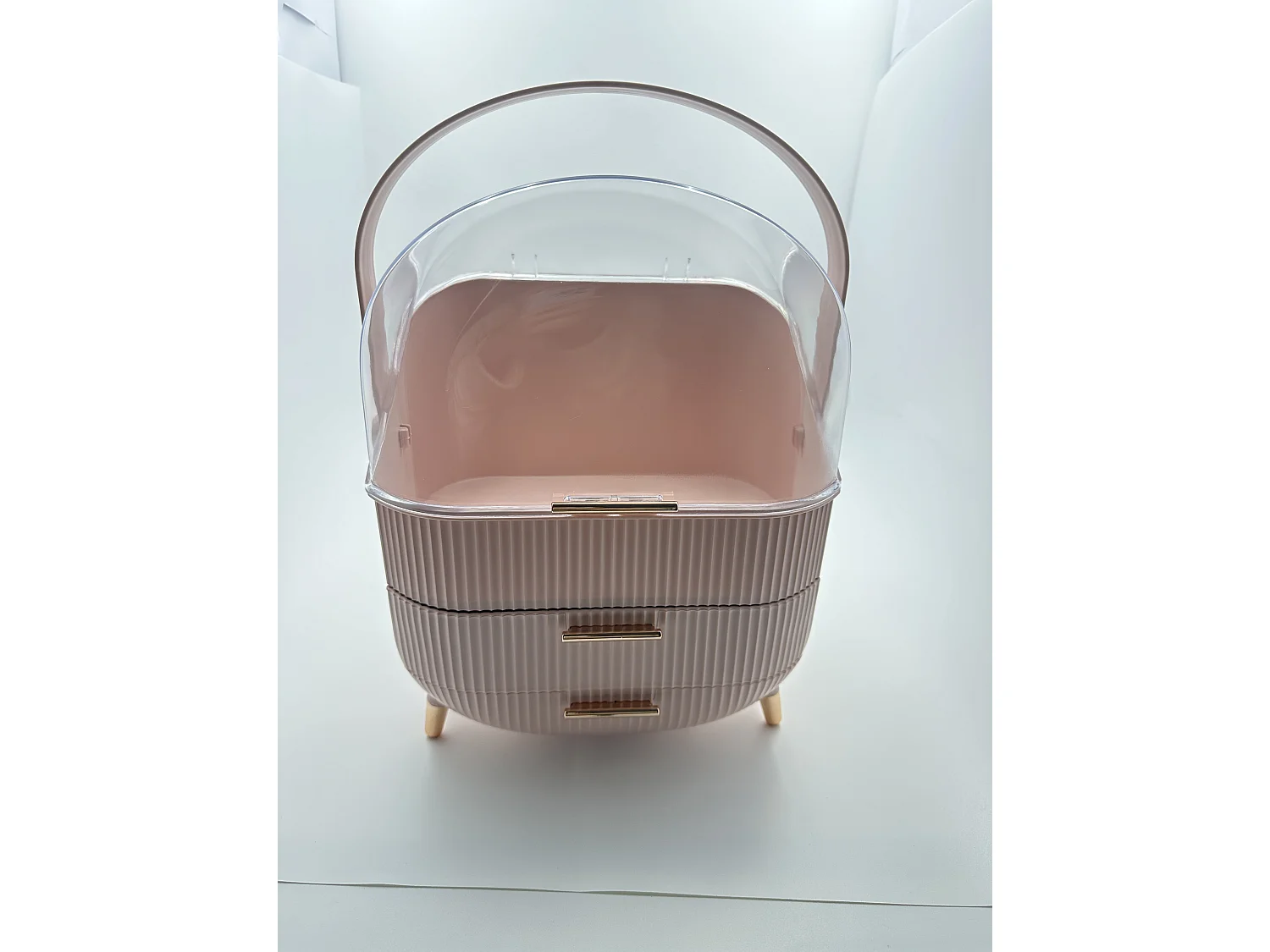 ZMH Boîte de rangement de bureau à tiroirs multiples boîte de rangement cosmétique rose 29 x 19 x 38 cm