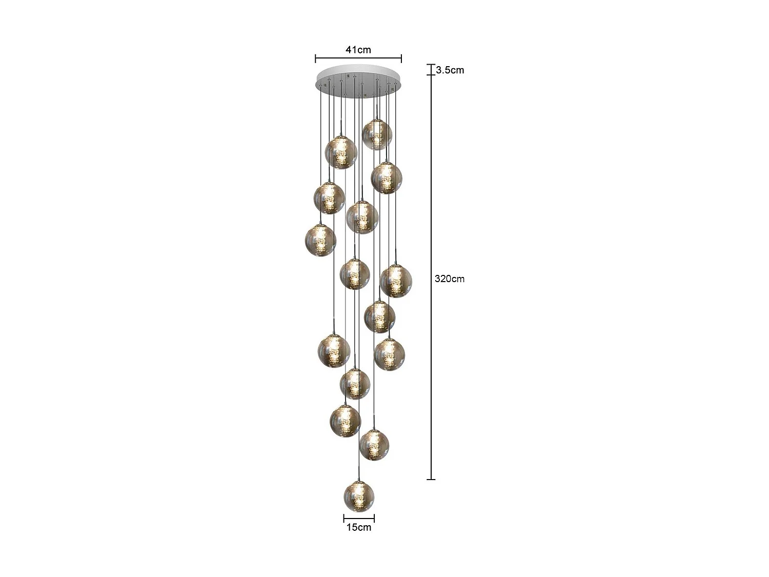 ZMH Lustre LED Réglable en Hauteur en Verre pour Salon et Décoration Intérieure