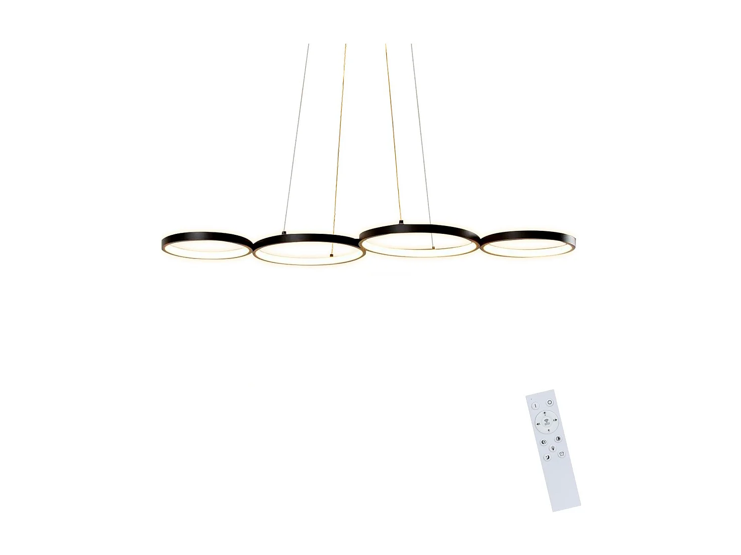 ZMH Lustre Salle à Manger Moderne 4 Flammes 88cm Anneau Apparence Hauteur Réglable Bureau