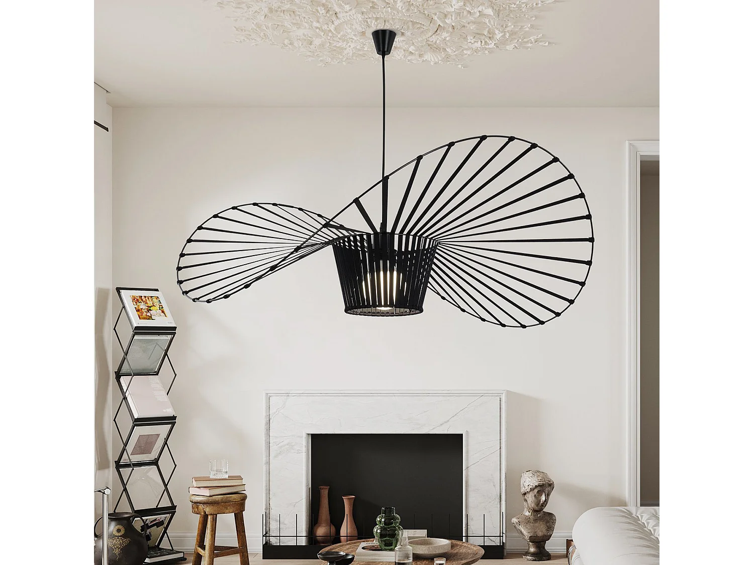 ZMH Suspension Lustre LED Moderne Noir E27 pour salle à manger 120cm