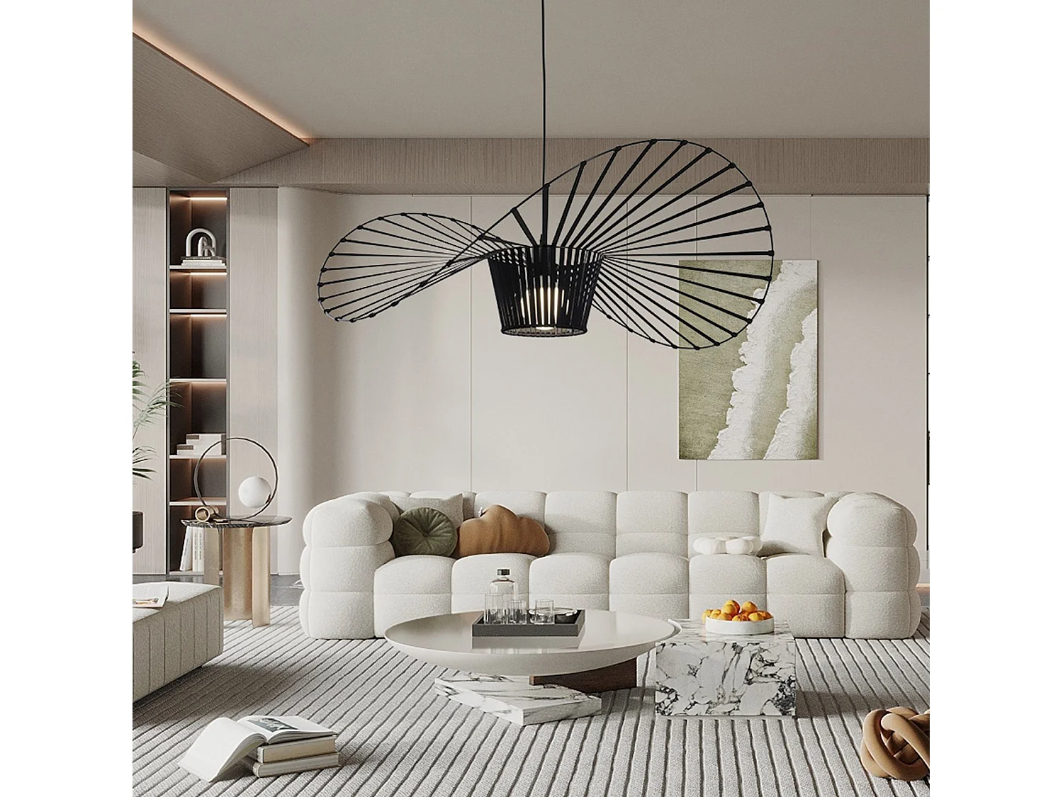 ZMH Suspension Lustre LED Moderne Noir E27 pour salle à manger 120cm