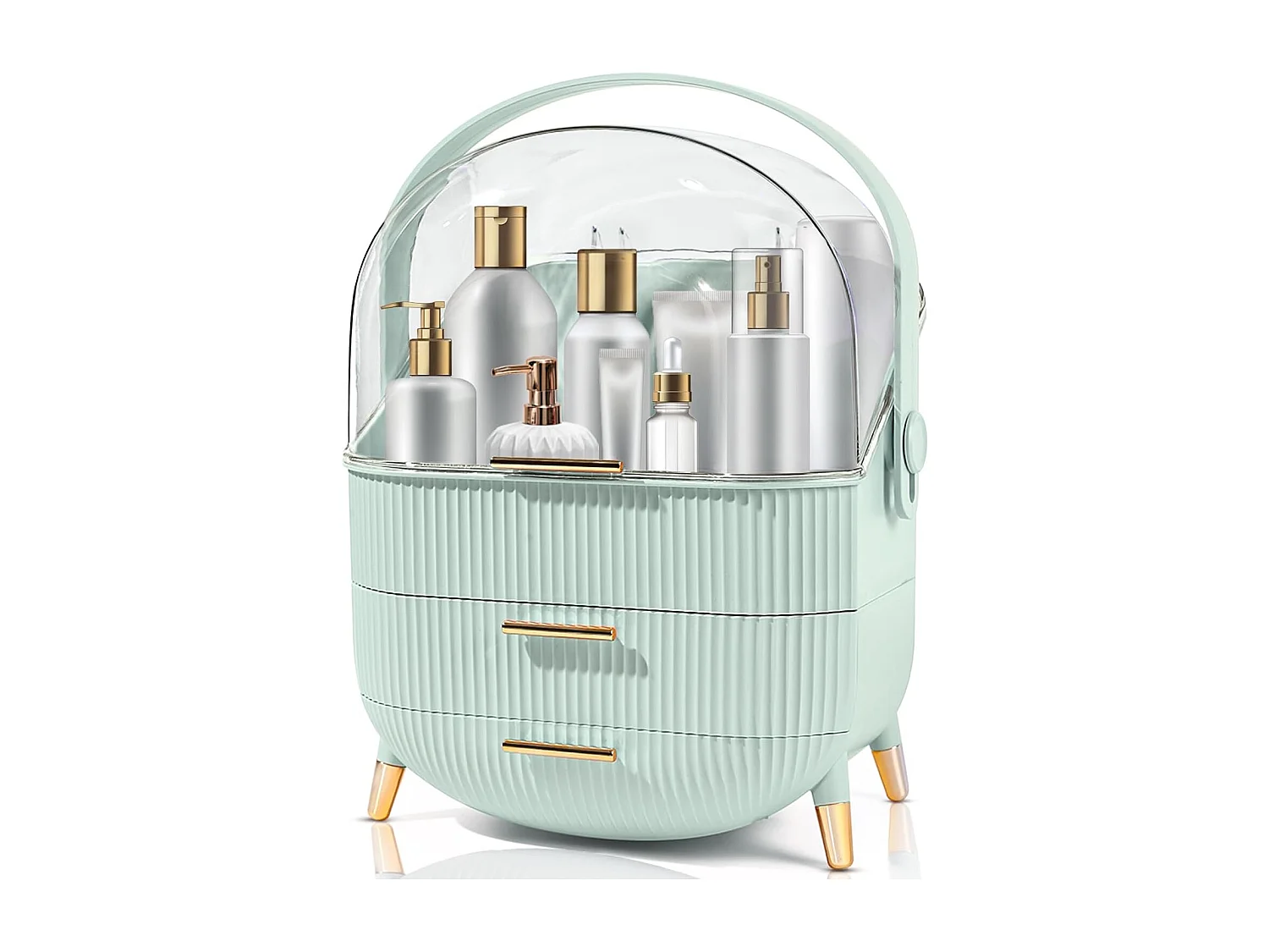 ZMH Boîte de rangement de bureau à tiroirs multiples boîte de rangement cosmétique vert clair 29 x 19 x 38 cm