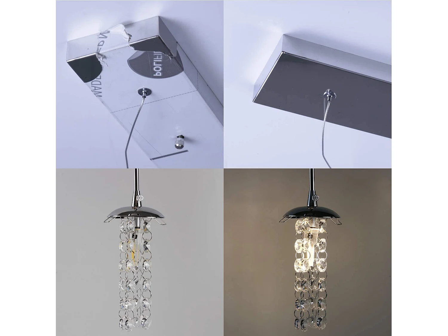ZMH Lampe pendante LED pendante en verre réglable en hauteur Luminaires de salon