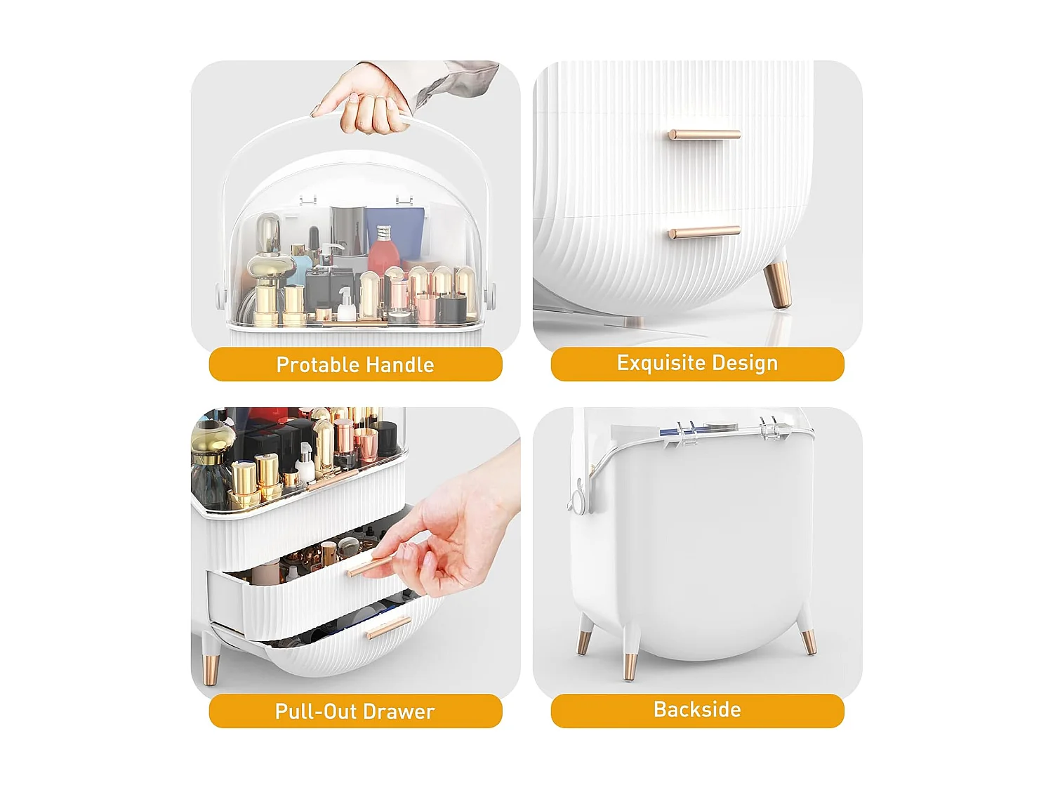 ZMH Boîte de rangement de bureau à tiroirs multiples boîte de rangement cosmétique blanc 25 x 18,5 x 37 cm