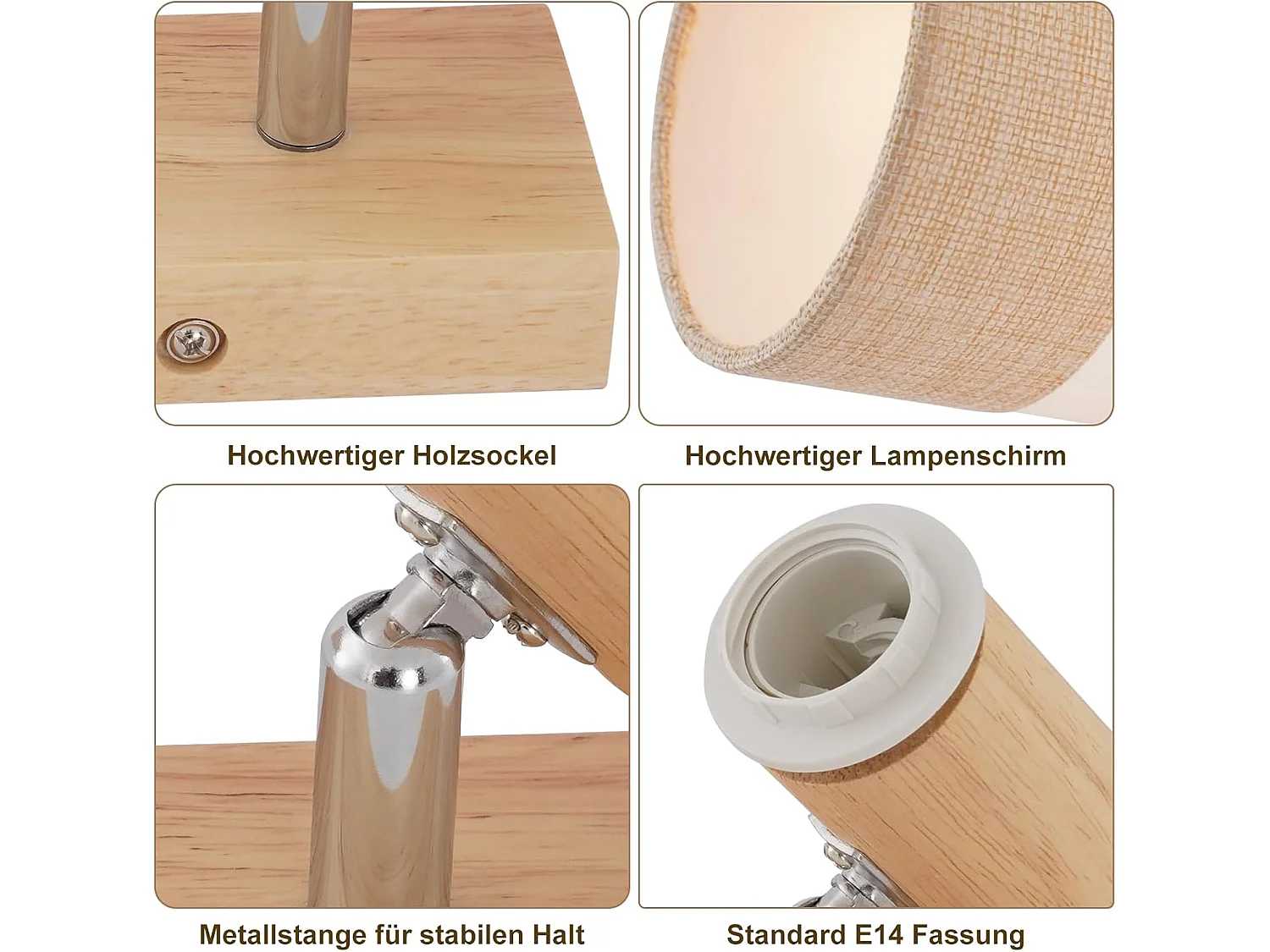 ZMH Spot en saillie Bois 1 Lumière - E14 Orientable 350° Rétro Plafonnier LED Pour Couloir Chambre Cuisine (Sans Ampoule)