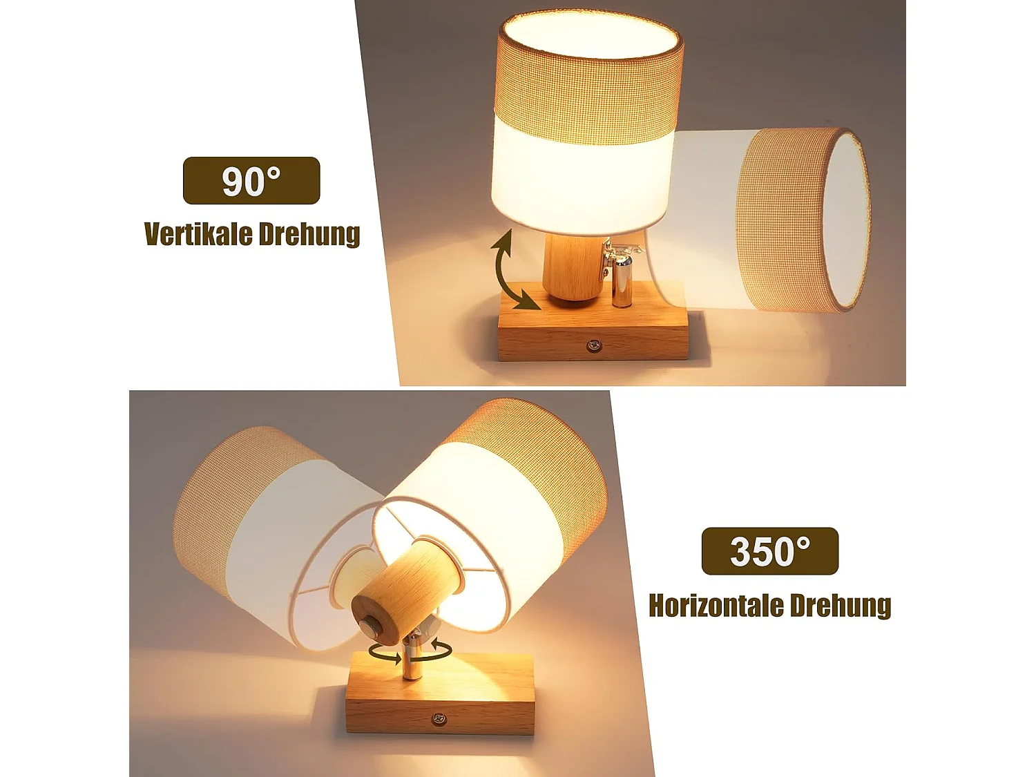 ZMH Spot en saillie Bois 1 Lumière - E14 Orientable 350° Rétro Plafonnier LED Pour Couloir Chambre Cuisine (Sans Ampoule)