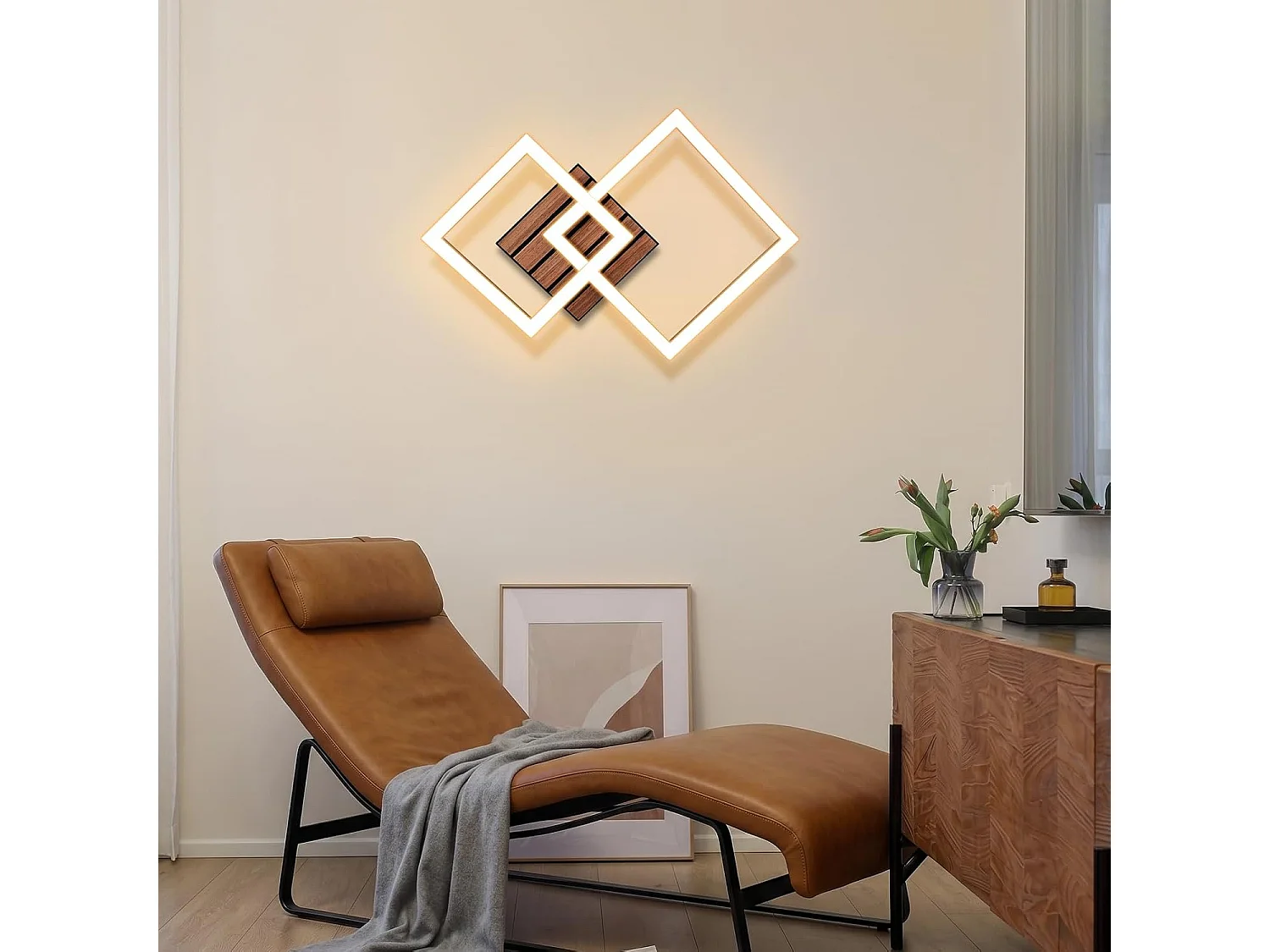 ZMH Plafonnier LED 14W Noir - Design Moderne Effet Bois 3000K – D.31.5 x H.8 cm - Pour Salon Cuisine Chambre Couloir