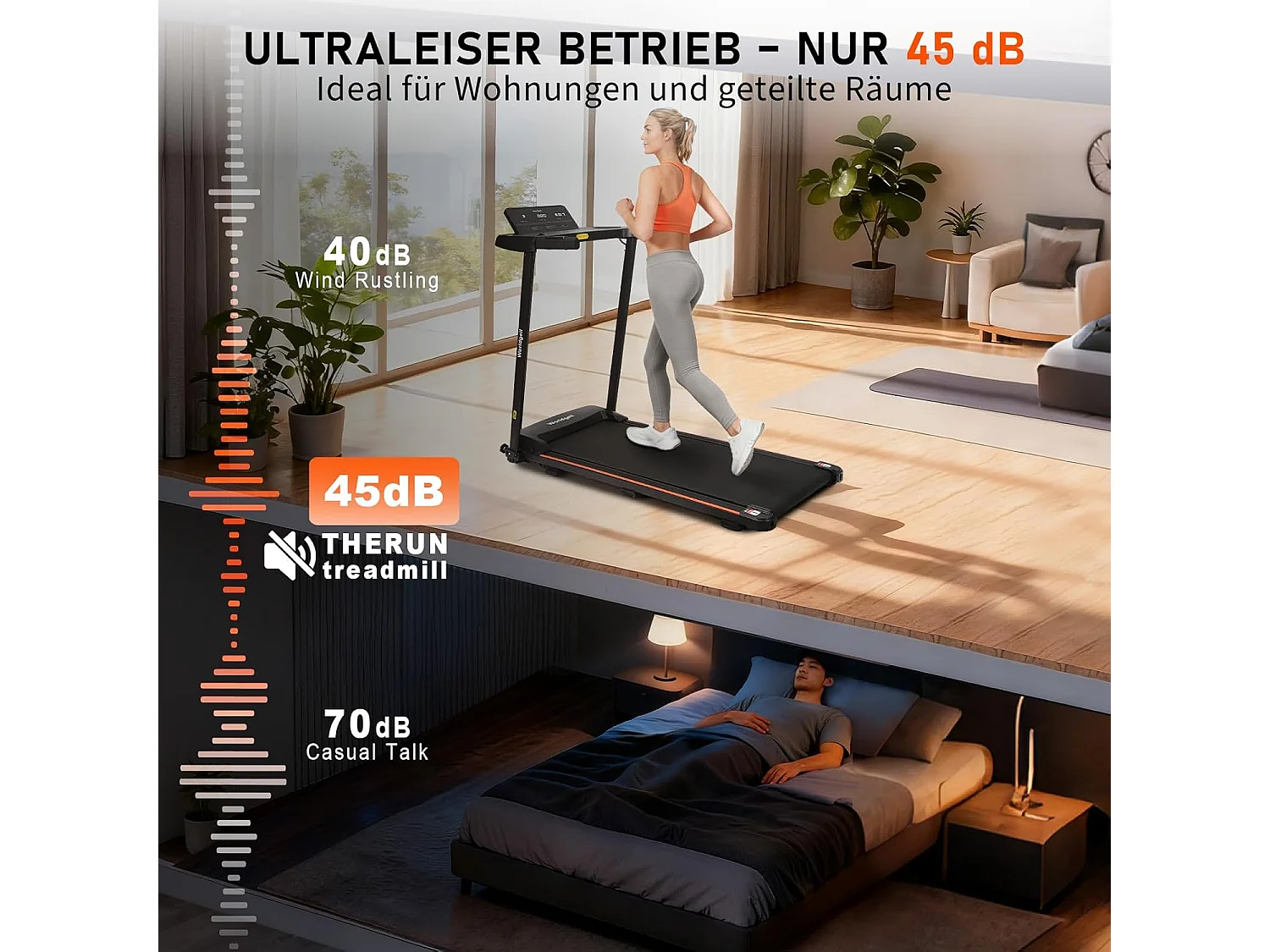 ZMH Tapis de course à domicile tapis de course pliable écran LED et barres d'appui bouton de mesure de la fréquence cardiaque vitesse maximale 14 km/h