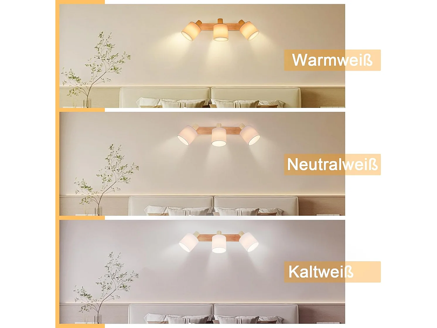 ZMH Spots de plafond 3 flammes vintage réglables à 350° E14 convient pour le salon ou le couloir