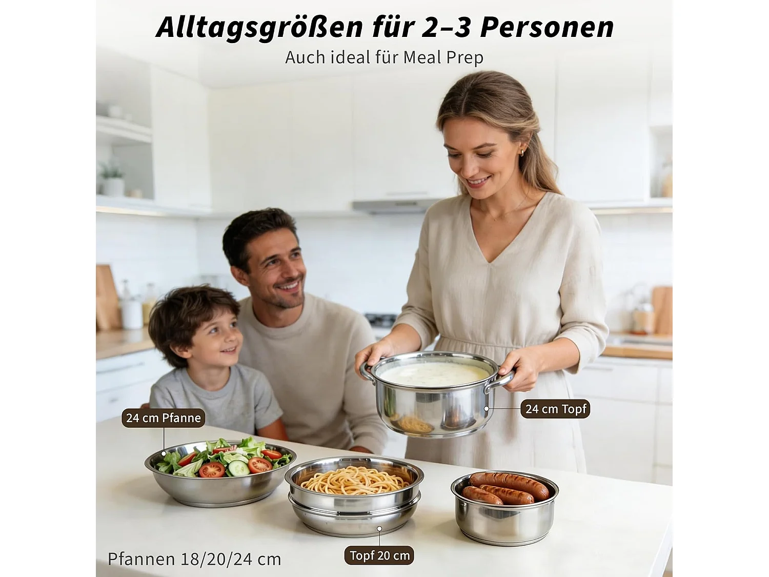 ZMH Batterie de cuisine 17 pièces avec poignées amovibles revêtement antiadhésif couvercles compatible tous feux et allant au four