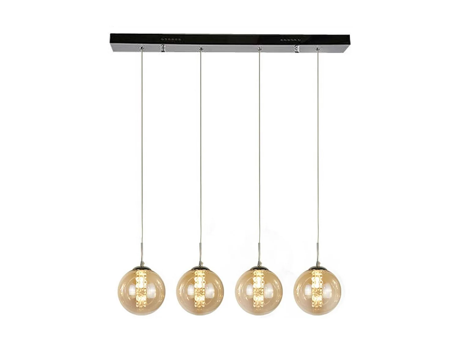 ZMH Lampe pendante LED pendante en verre réglable en hauteur Luminaires de salon