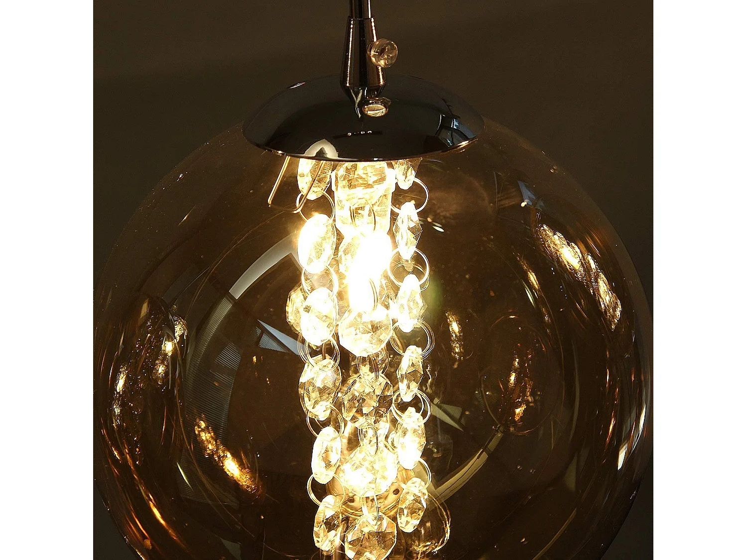 ZMH Lampe pendante LED pendante en verre réglable en hauteur Luminaires de salon