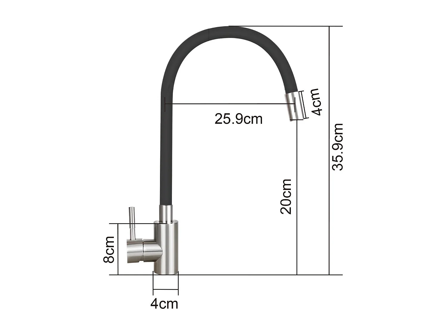 ZMH Robinet mitigeur Robinet d'évier de cuisine en acier inoxydable Robinet de cuisine chaud et froid