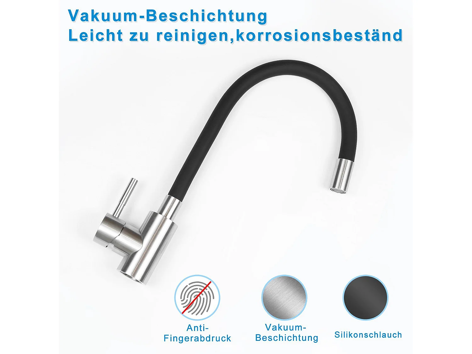 ZMH Robinet mitigeur Robinet d'évier de cuisine en acier inoxydable Robinet de cuisine chaud et froid