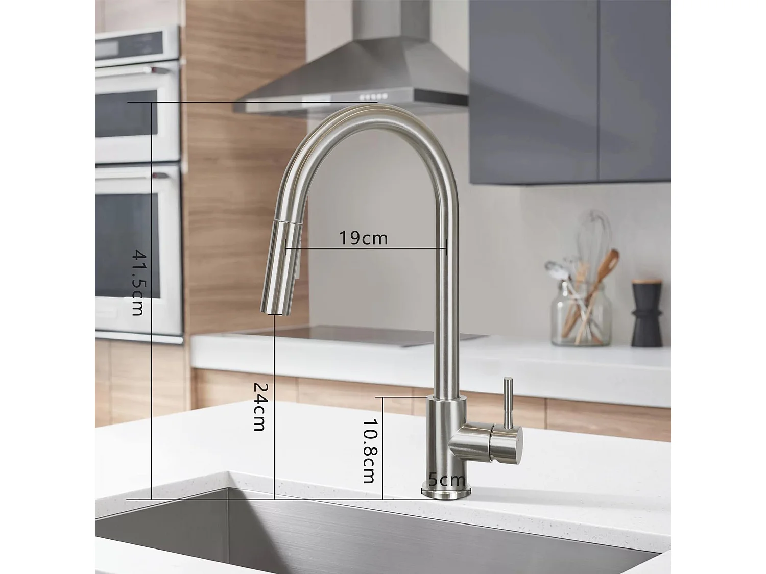 ZMH Robinet mitigeur en Acier Inoxydable avec Douche Extractible et Rotation 360°
