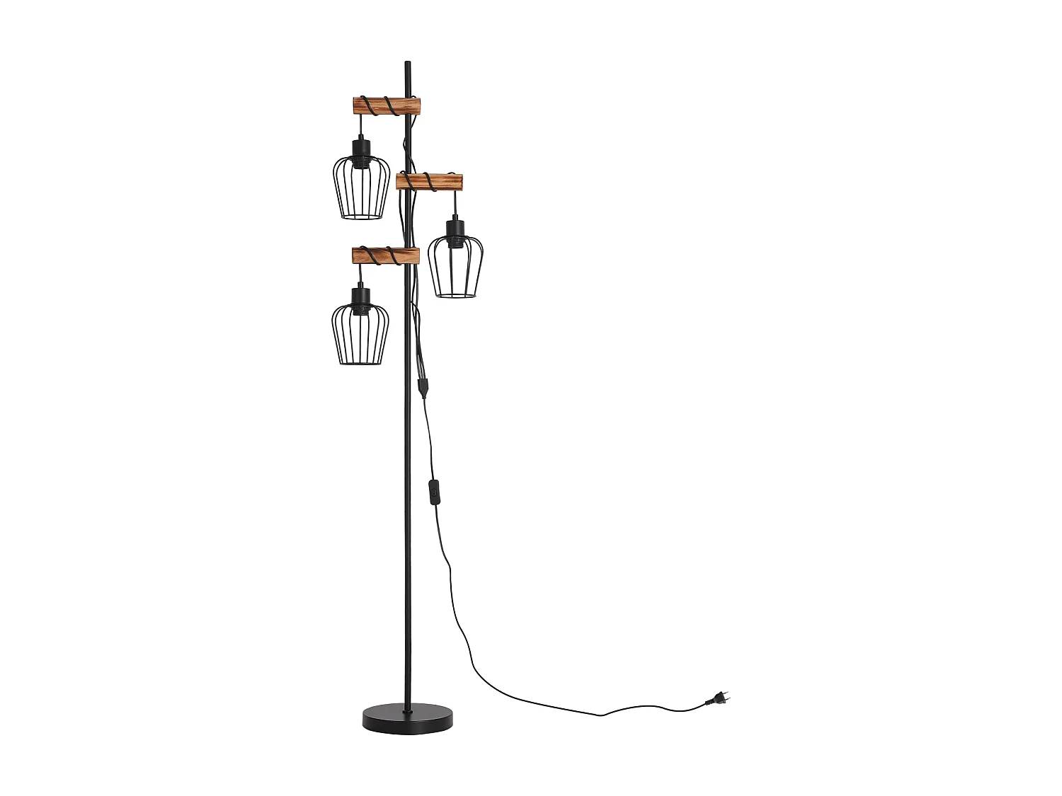 ZMH Lampadaire vintage salon industrielle 3x E27 rétro lampe de lecture rustique pour chambre sans ampoule