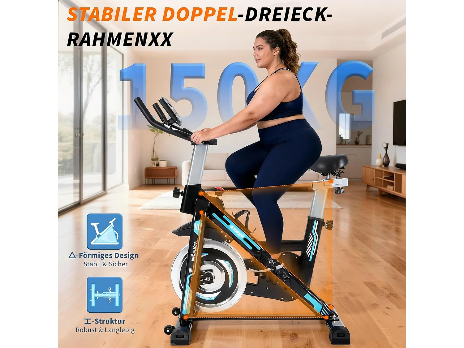 ZMH Vélo d'exercice ergomètre avec résistance magnétique écran LCD et support pour tablette vélo de spinning vélo de former d'intérieur