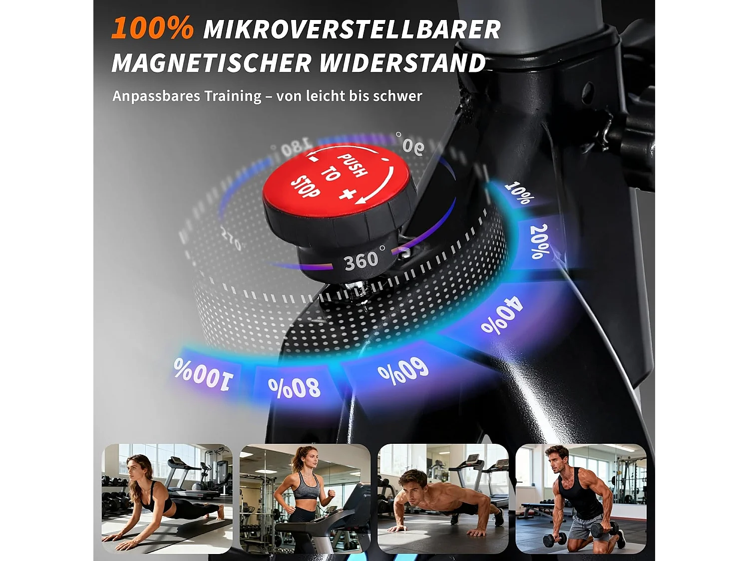 ZMH Vélo d'exercice ergomètre avec résistance magnétique écran LCD et support pour tablette vélo de spinning vélo de former d'intérieur