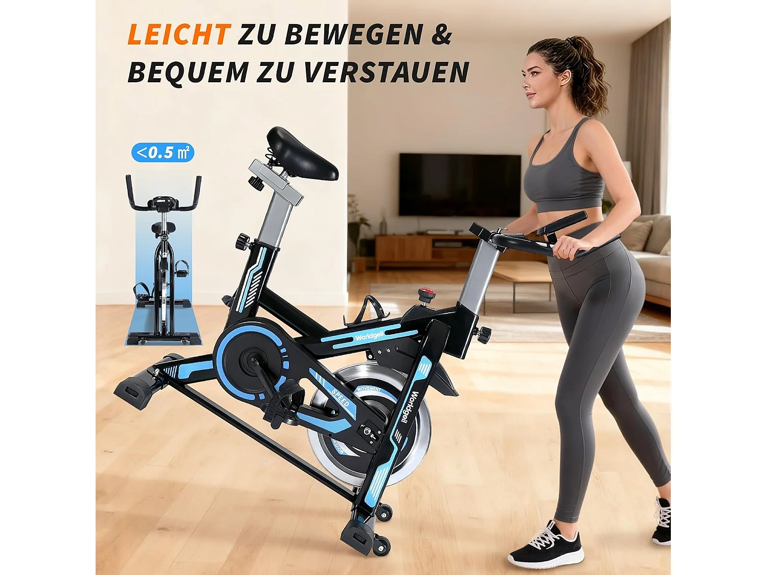 ZMH Vélo d'exercice ergomètre avec résistance magnétique écran LCD et support pour tablette vélo de spinning vélo de former d'intérieur