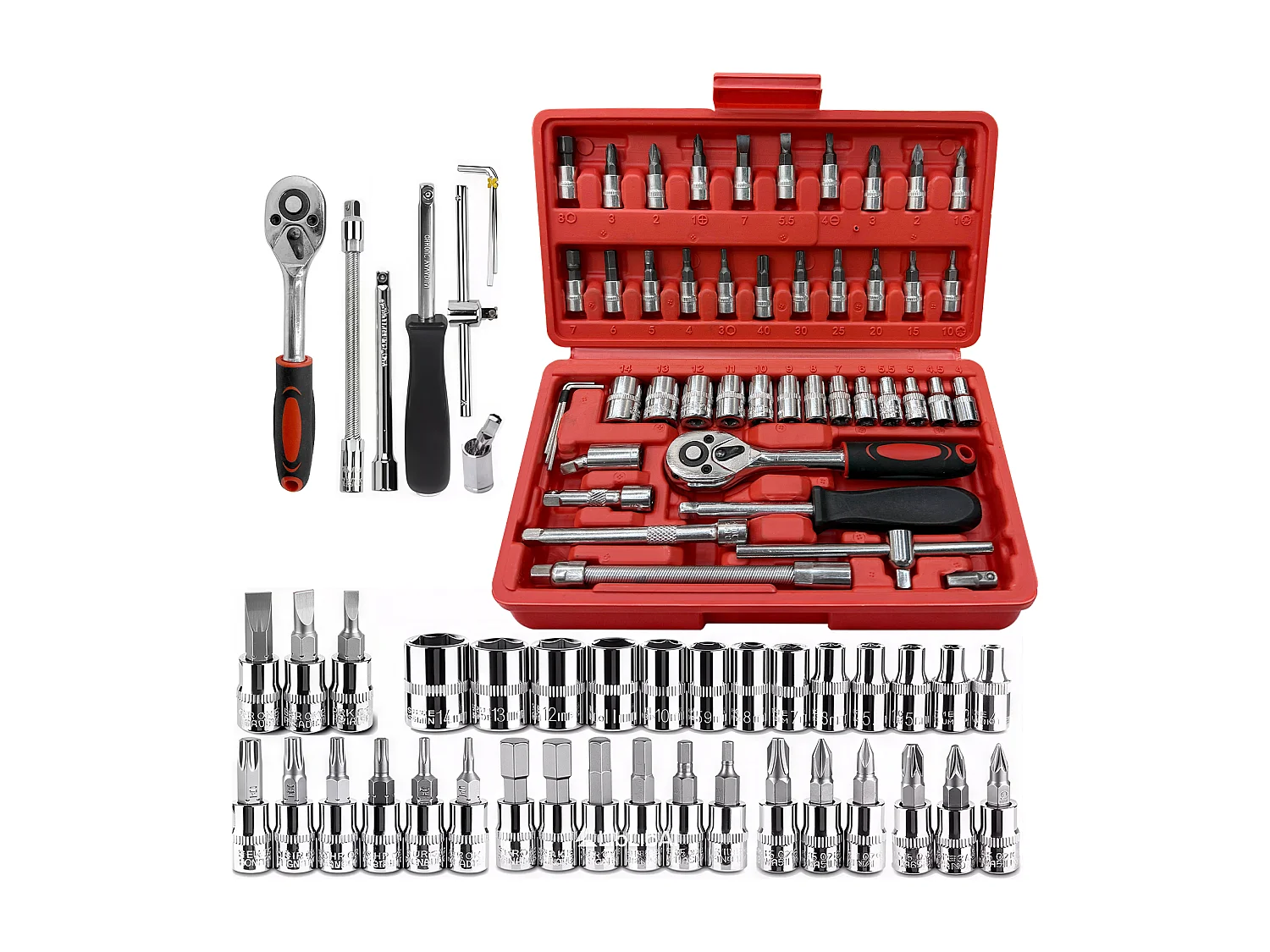 ZMH Coffret d'outils de réparation domestique de 46 pièces boîte à outils manuelle de base pour la réparation de la maison et de la voiture