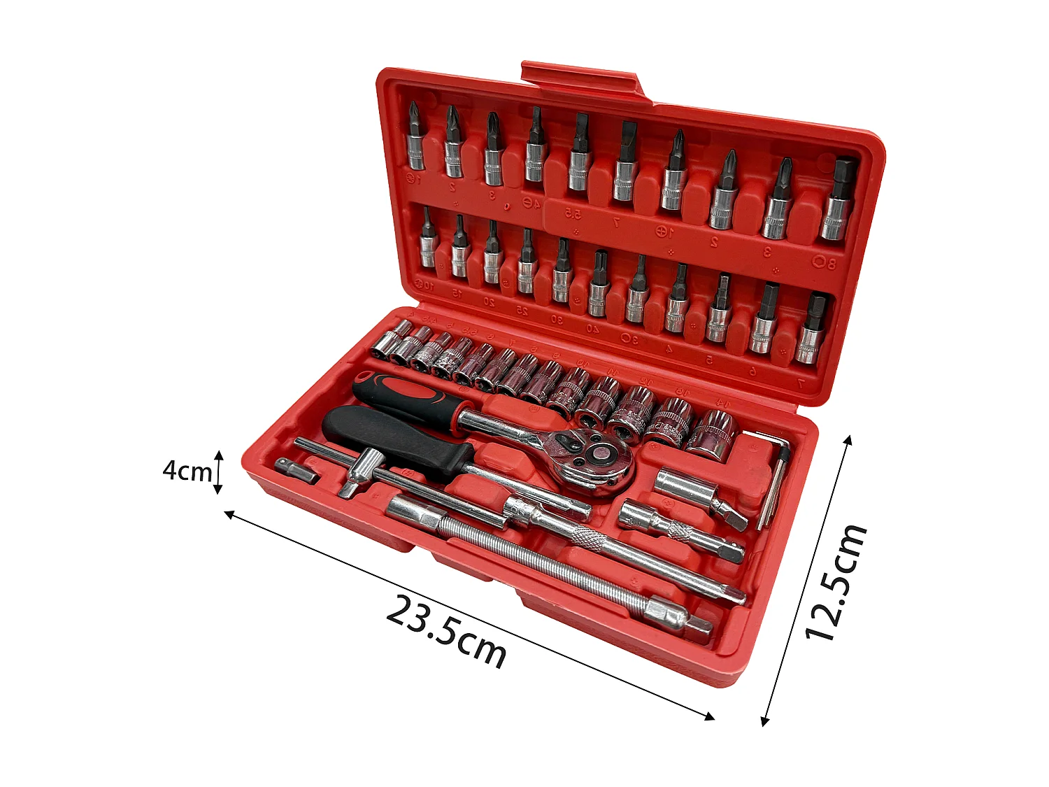 ZMH Coffret d'outils de réparation domestique de 46 pièces boîte à outils manuelle de base pour la réparation de la maison et de la voiture