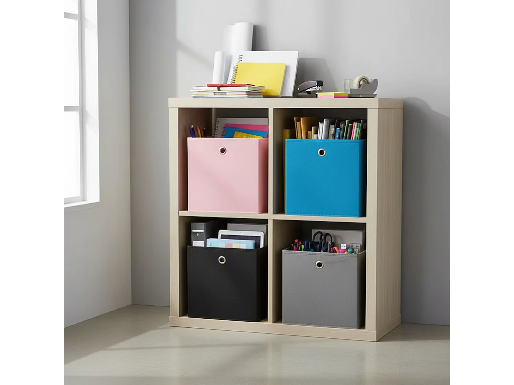 Organizer Szary Materiałowy 32x30x32 Pojemnik na Zabawki Bieliznę Do Biura