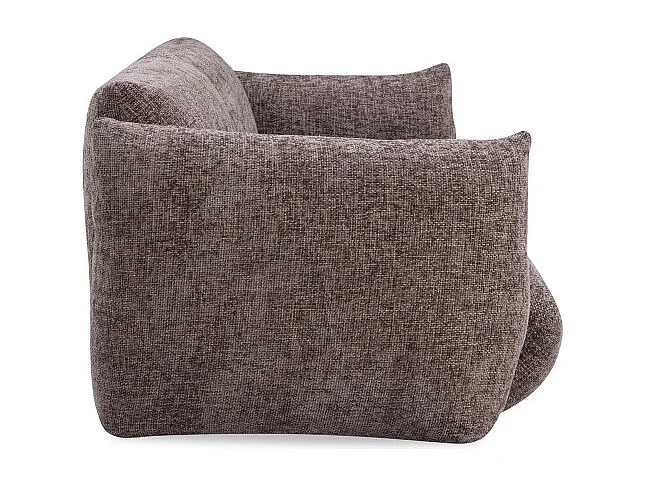 Bocca - Canapé droit 3 places en tissu à dossier capitonné - Marron