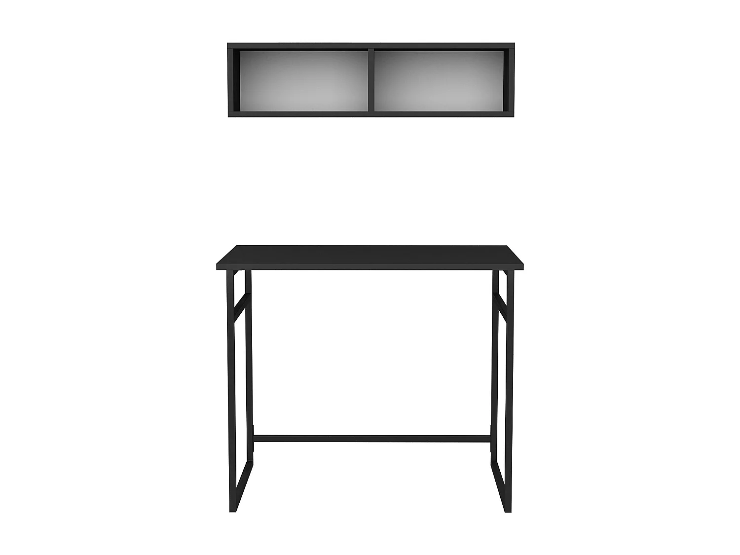 Decorotika Hussum Metal Frame Computer Desk with Wall Shelf - 90 cm W x 75 cm H x 60 cm D