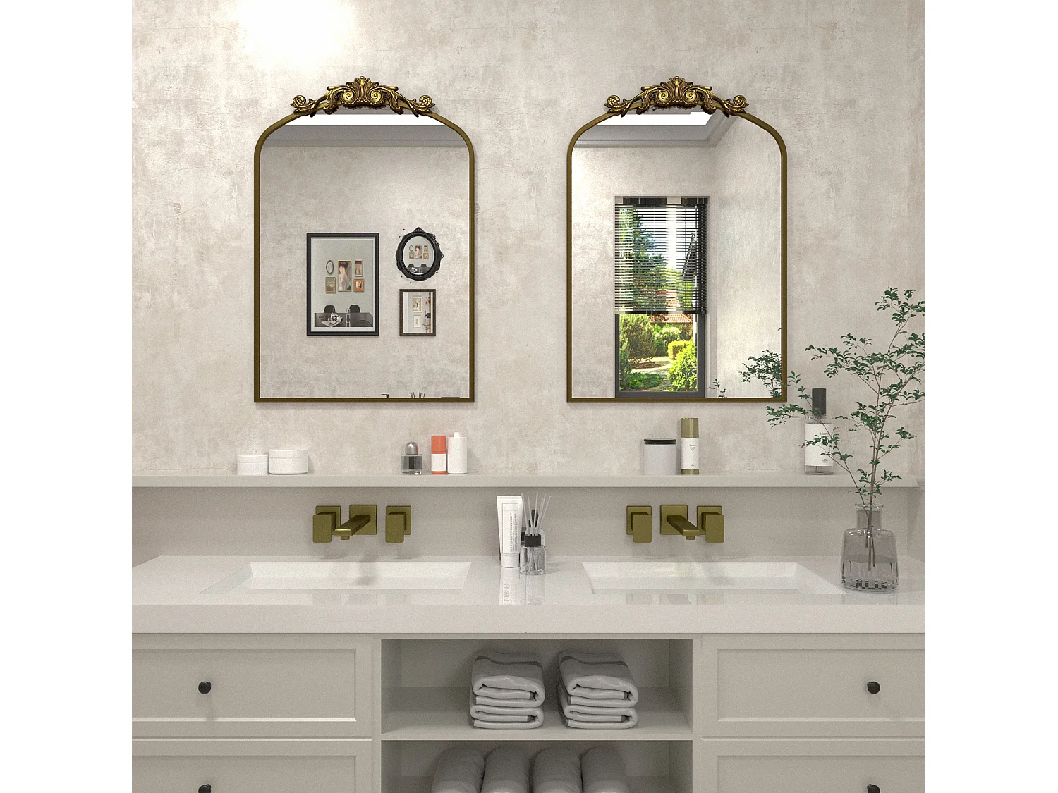 Miroir haute définition, miroir mural antidéflagrant 89,5 × 60,3 cm, avec cadre en alliage d’aluminium, pour chambre, couloir et salle de bain