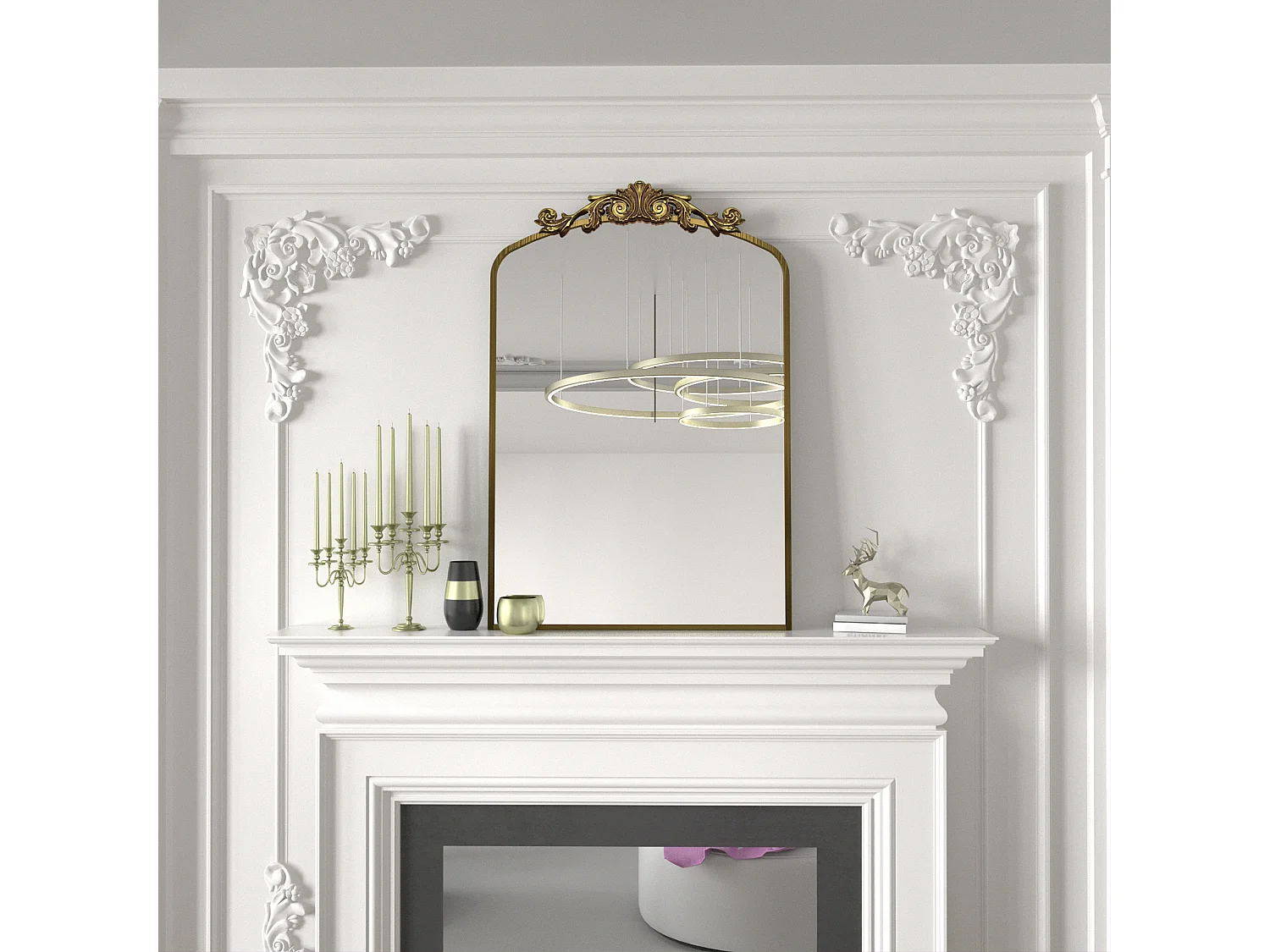 Miroir haute définition, miroir mural antidéflagrant 89,5 × 60,3 cm, avec cadre en alliage d’aluminium, pour chambre, couloir et salle de bain