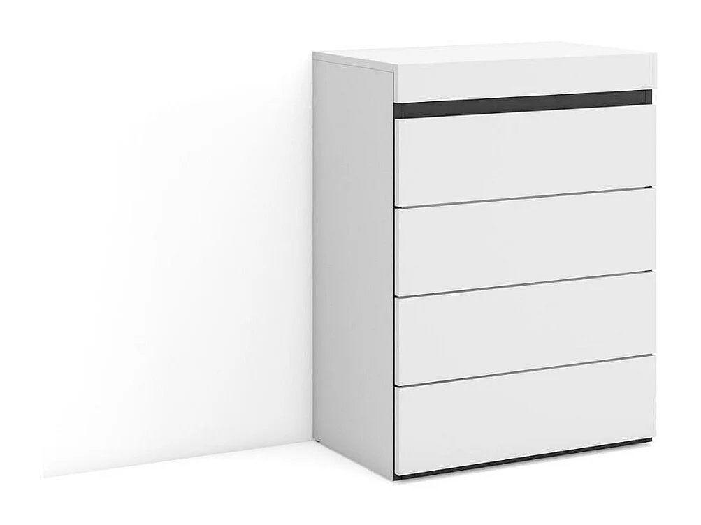 Cómoda Kroma con cuatro cajones blanco 75x56,7x35 cm