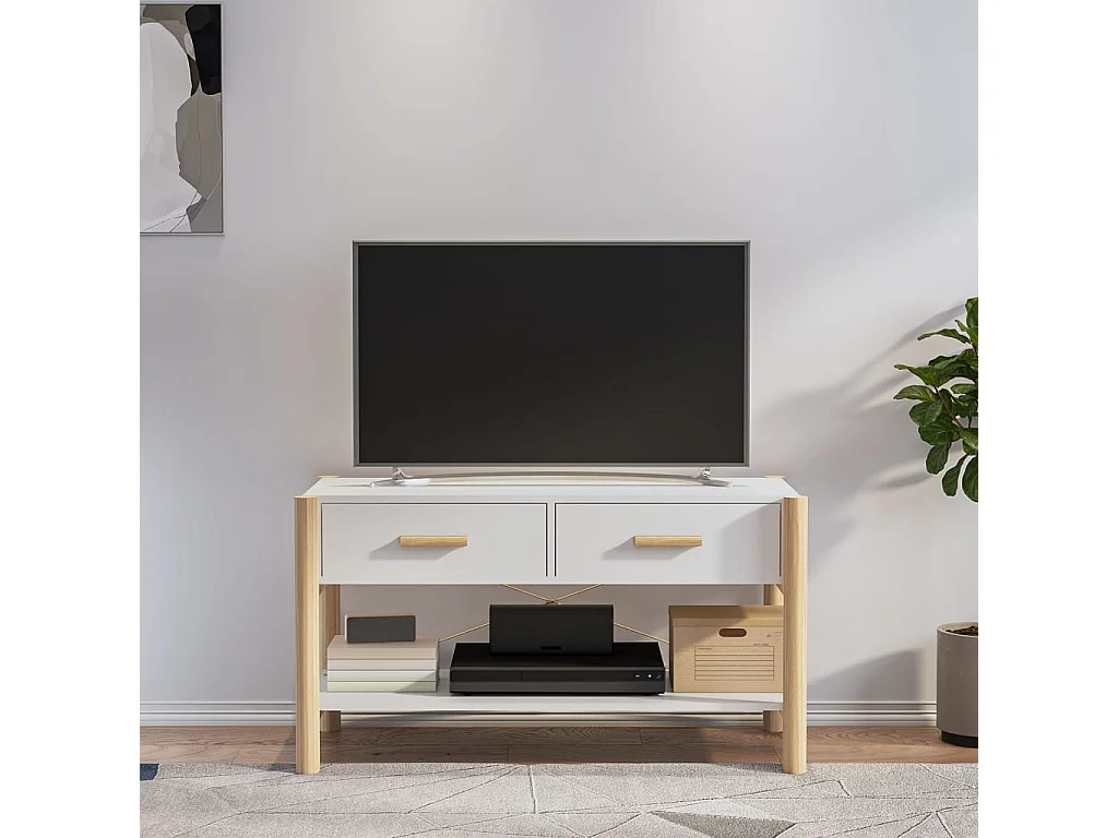 Mueble para TV madera contrachapada blanco 82x38x45 cm
