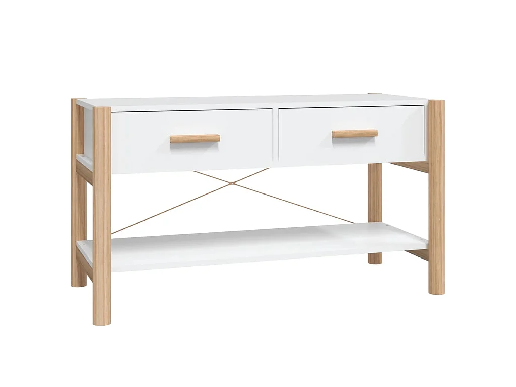 Meuble TV Blanc 82x38x45 cm Bois d'ingénierie