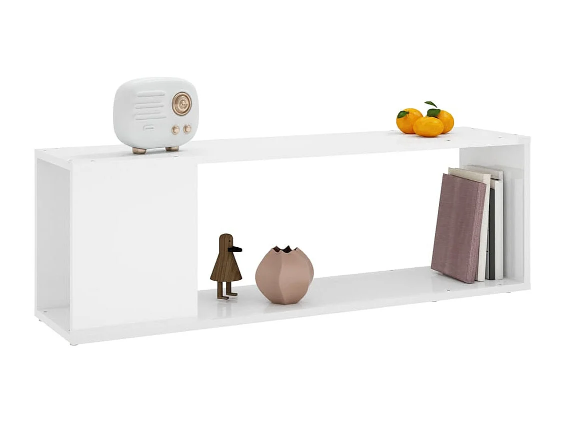 Meuble TV Blanc brillant 100x24x32 cm Bois d'ingénierie