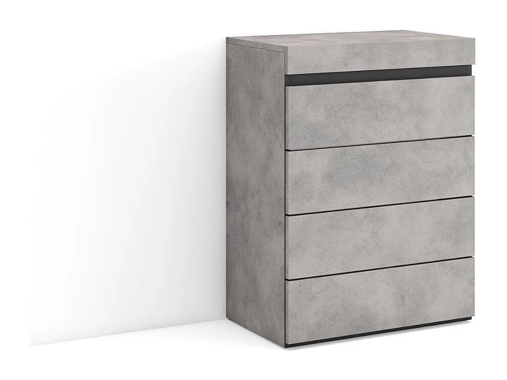 Cómoda Kroma con cuatro cajones gris 75x56,7x35 cm