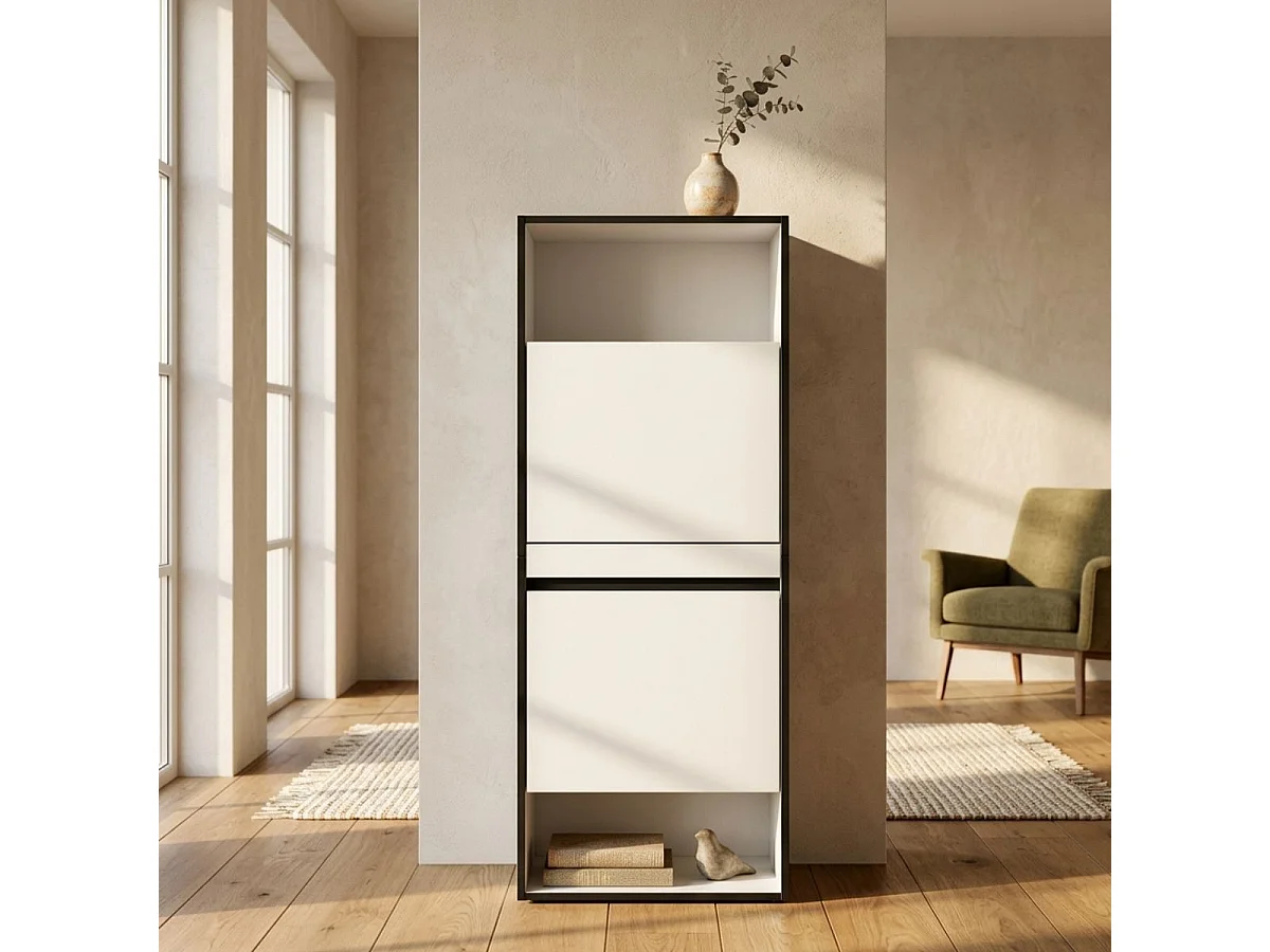 Zapatero Kroma 2 puertas abatibles 10 pares blanco 145x60x35 cm