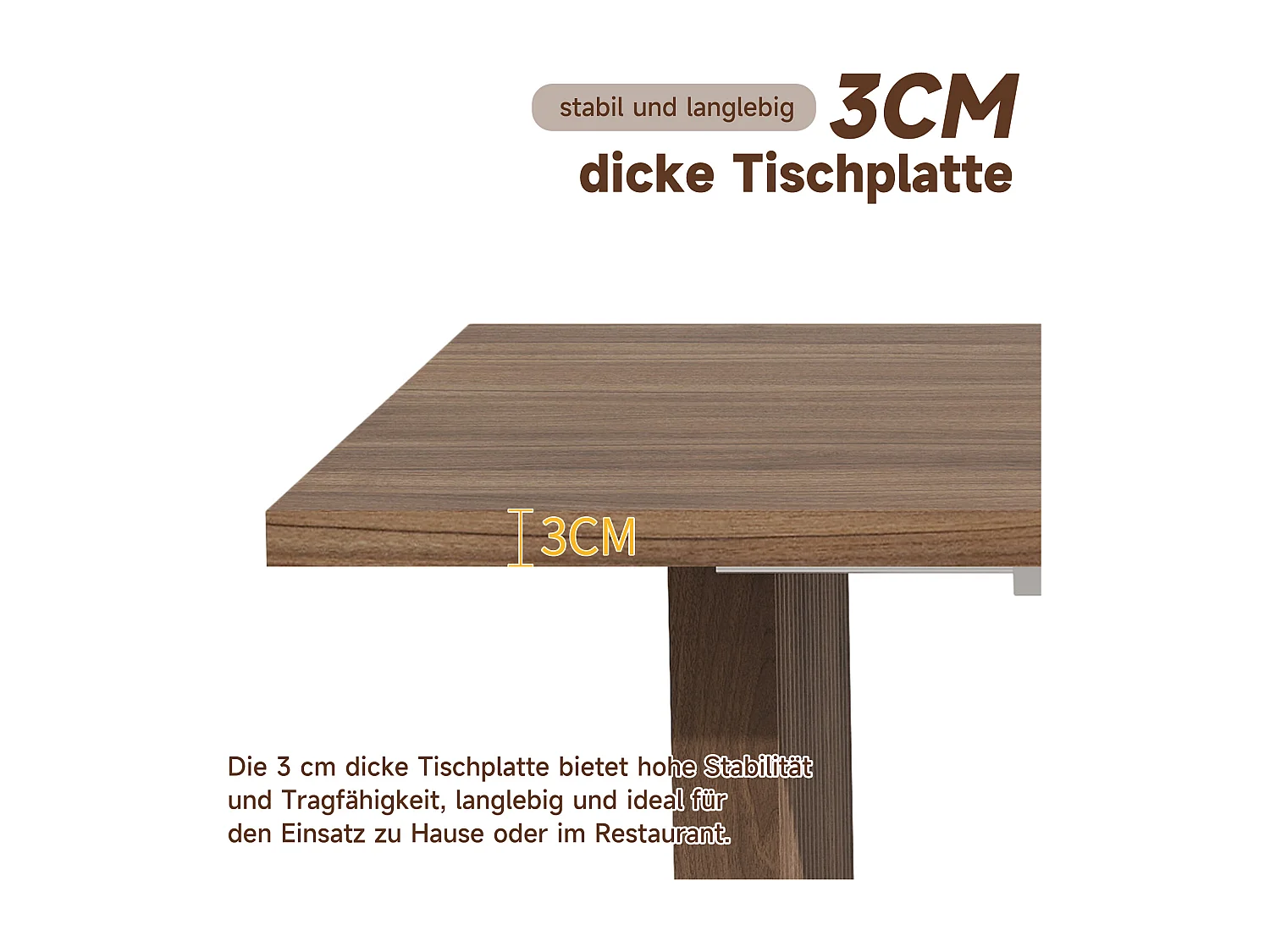 Table à manger extensible 140-200x90X75 cm, pou 6 à 8 personnes, rectangulaire,MDF,noyer